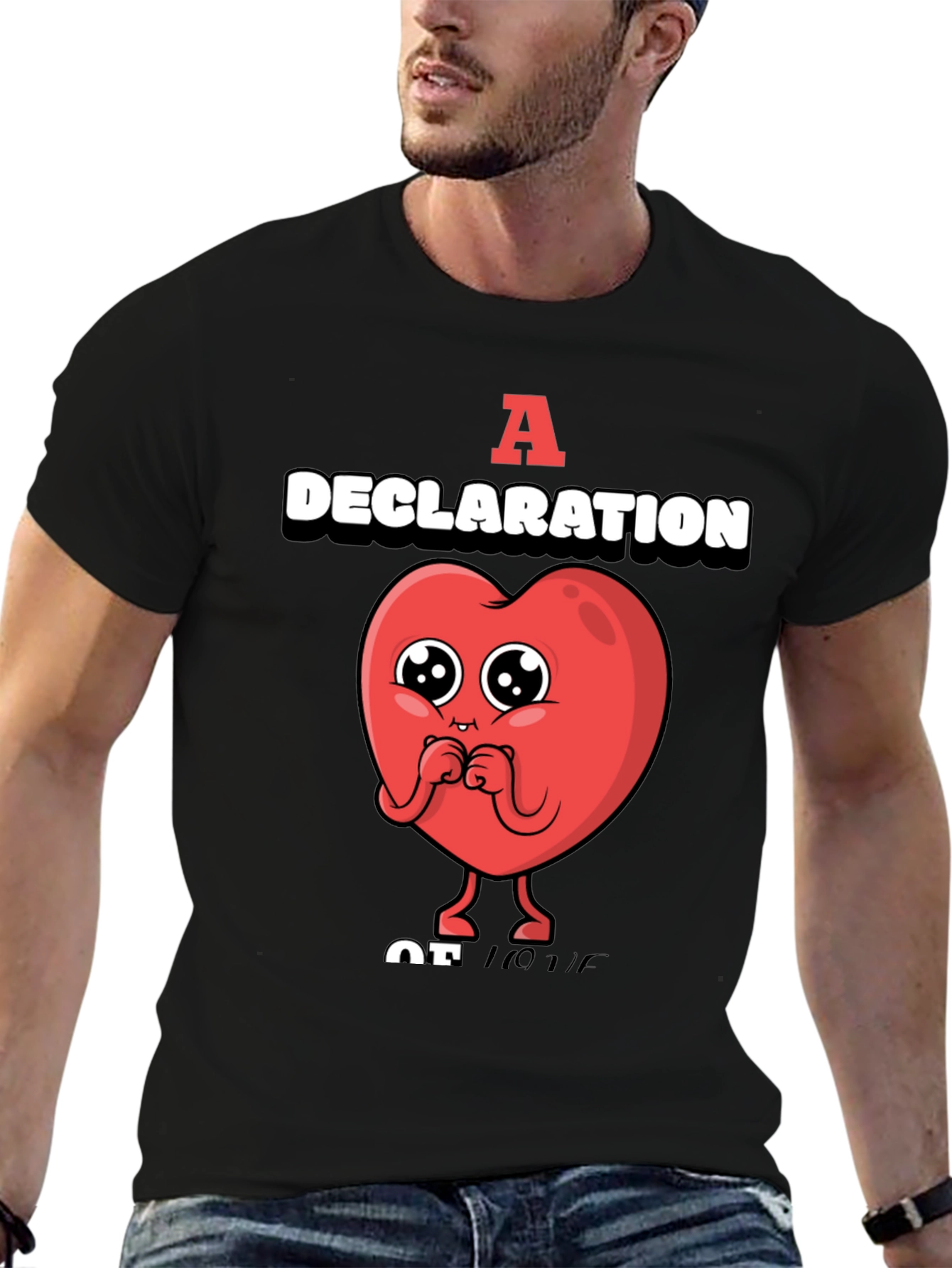 Black A Declaration of Love Graphic T-Shirt view 6