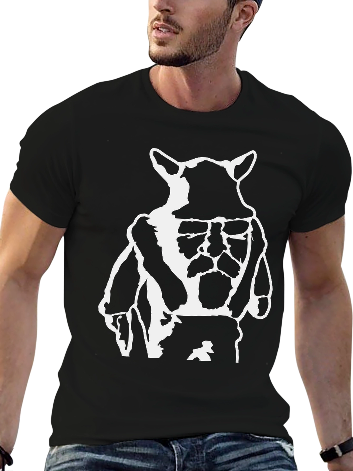 Black Black Graphic Tee - Yoda DJ Design view 6