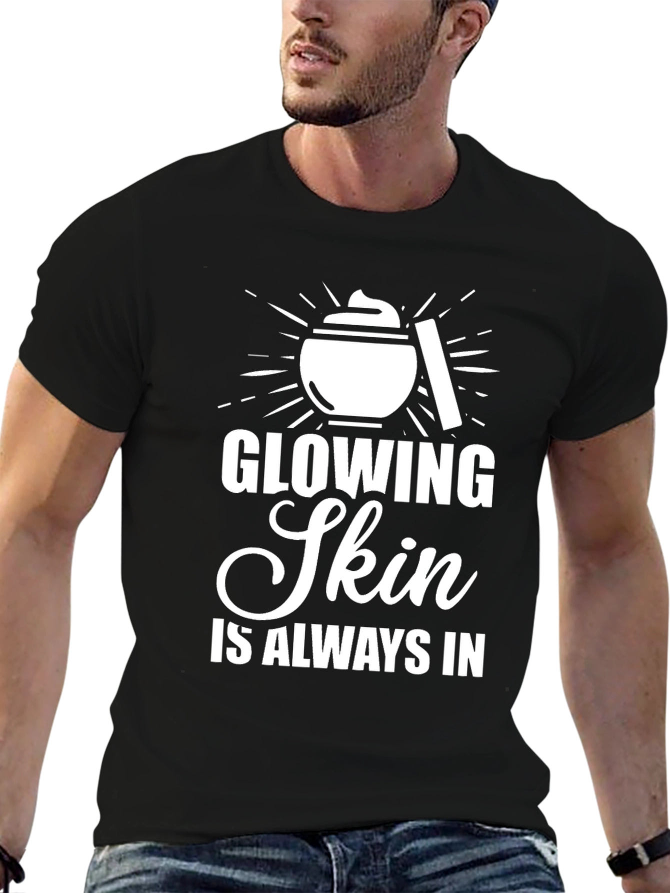 Black Glowing Skin T-Shirt - Beauty & Style view 6
