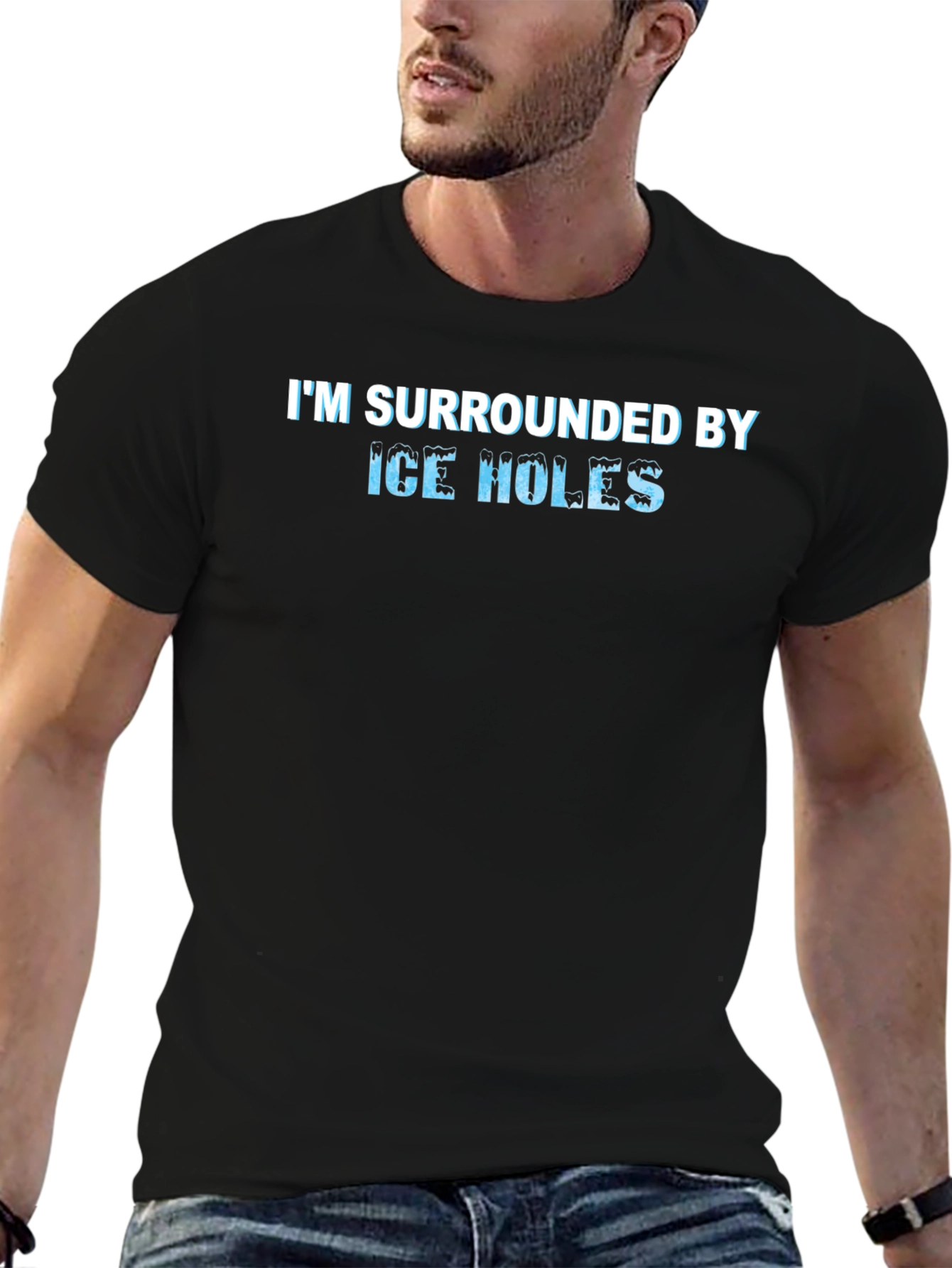 Black I'm Surrounded by Ice Holes Graphic Tee view 6