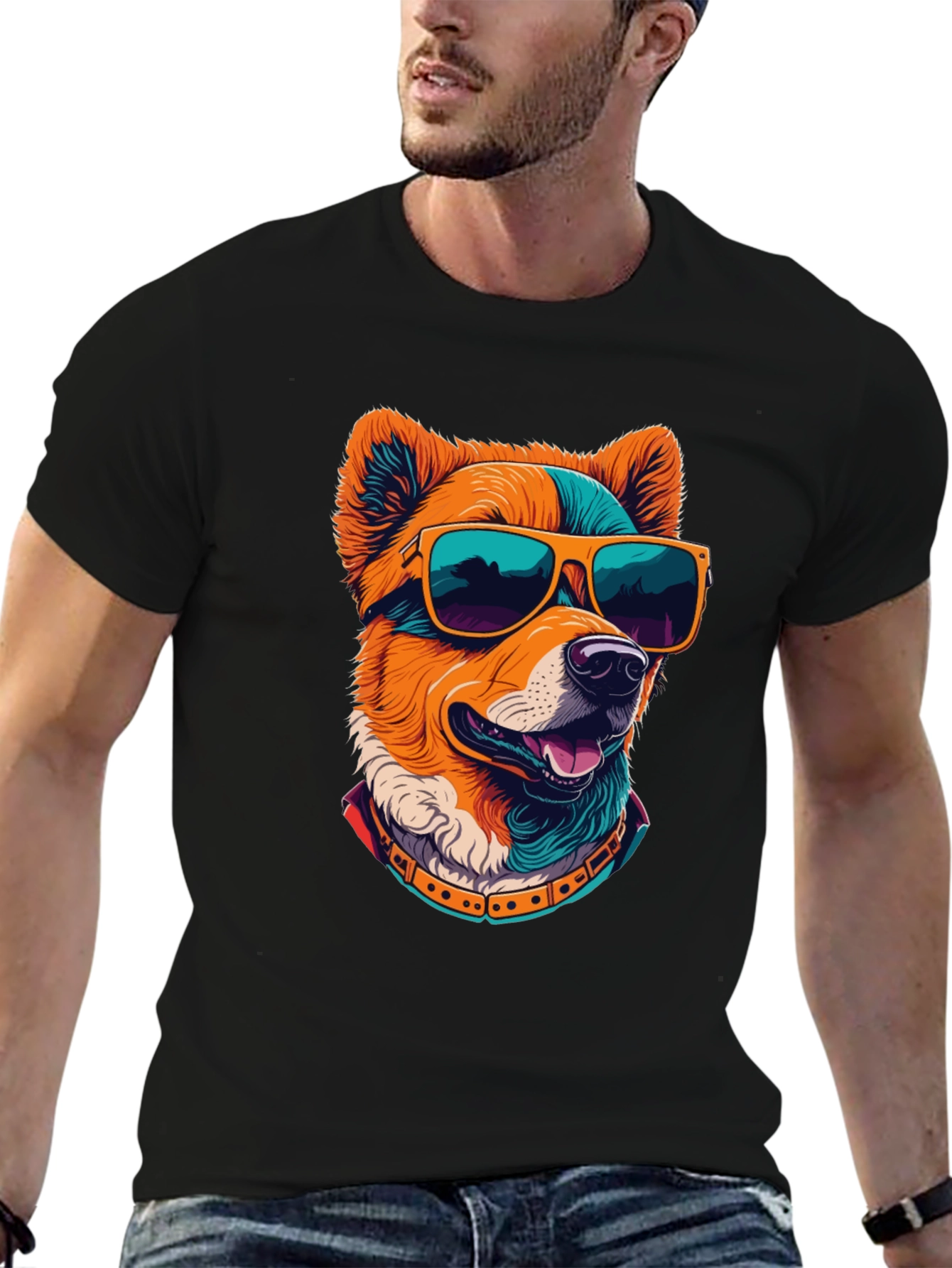 Cool Dog Graphic Tee - Black T-Shirt - 6