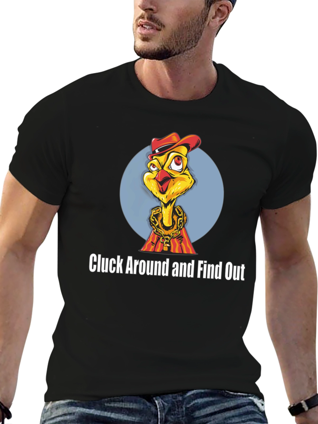 Black Cluck Around Chicken T-Shirt view 6