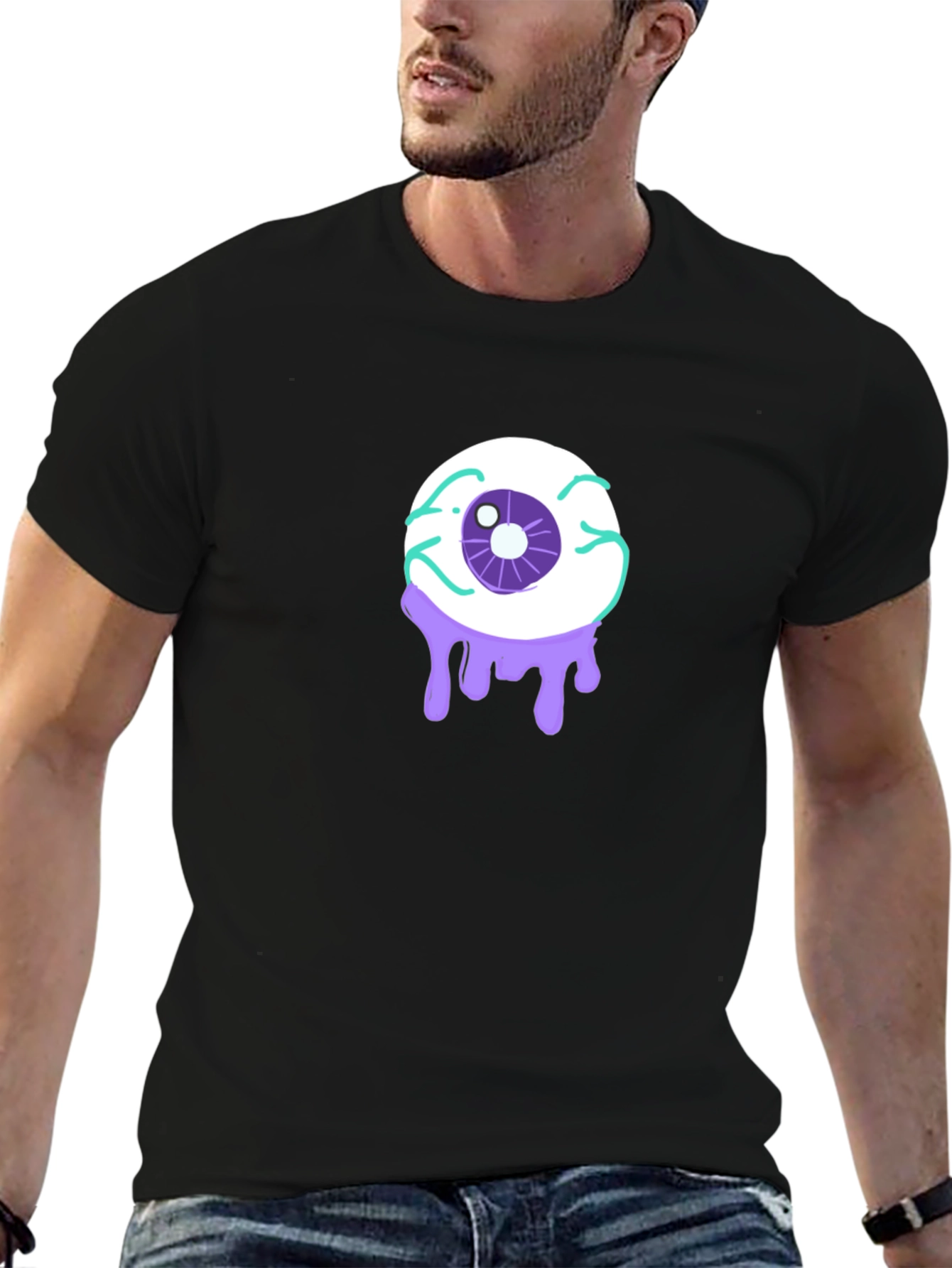 Black Eyeball Drip Graphic T-Shirt - Black view 6
