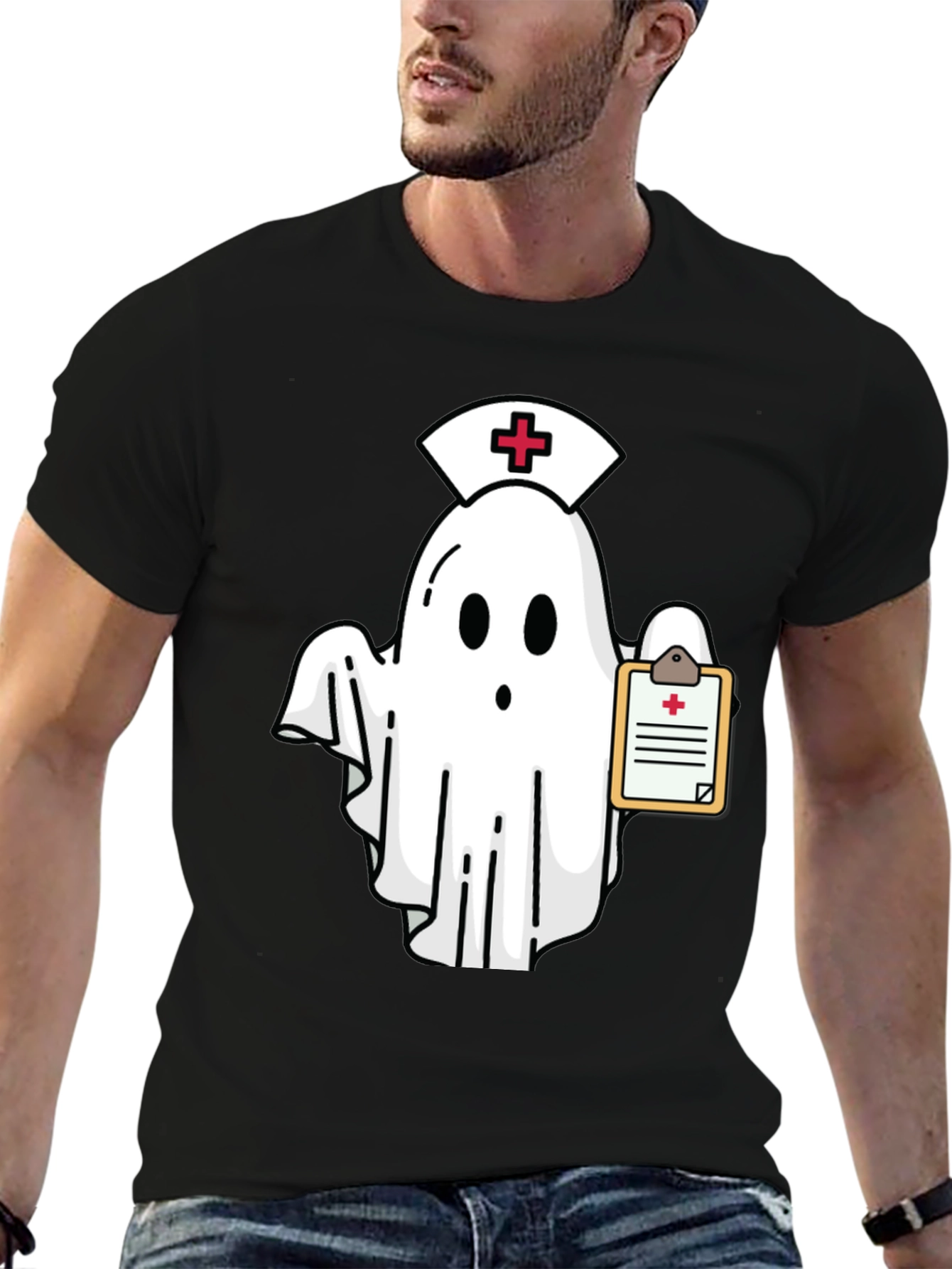 Black Nurse Ghost T-Shirt view 6