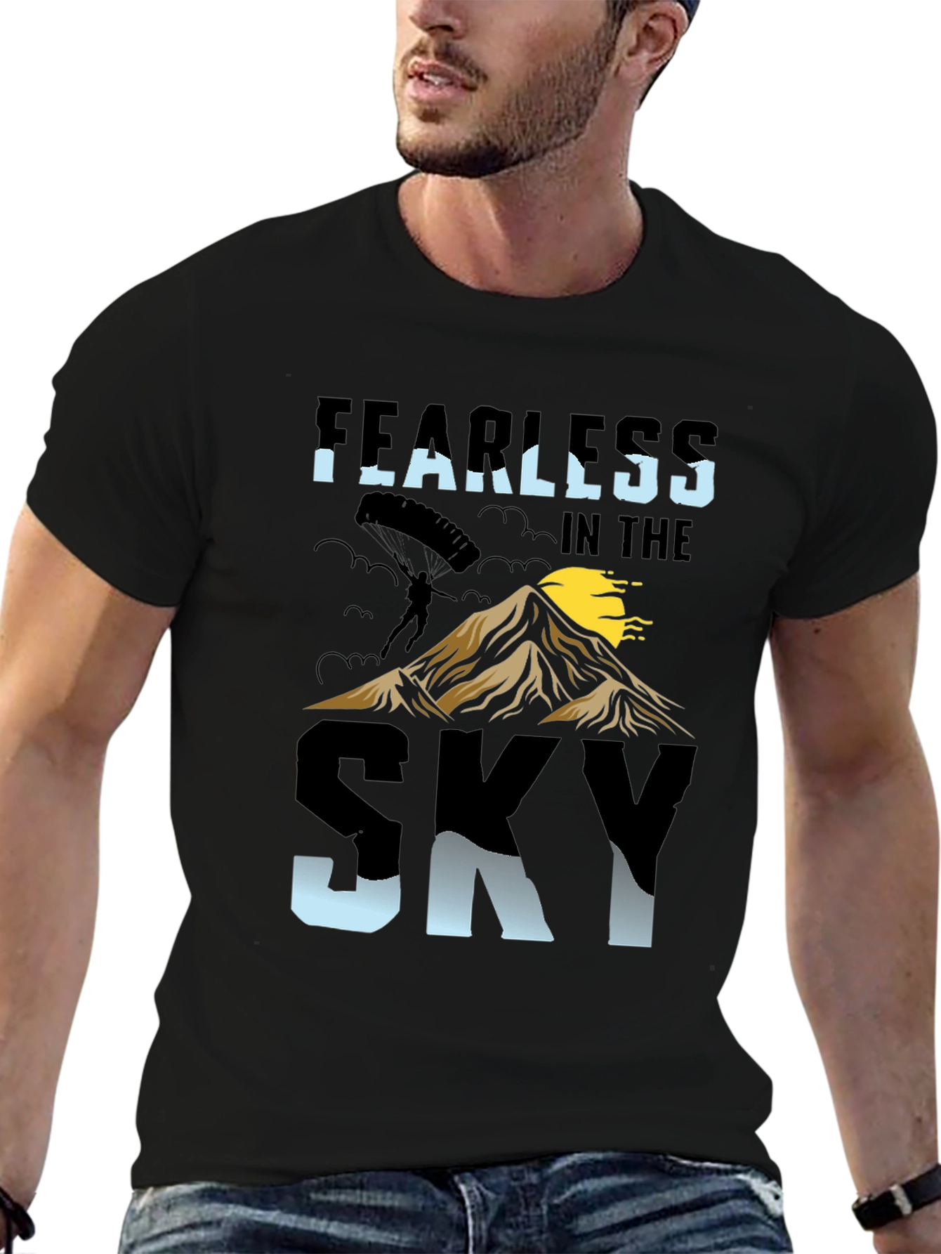 Black Fearless in the Sky T-Shirt view 6