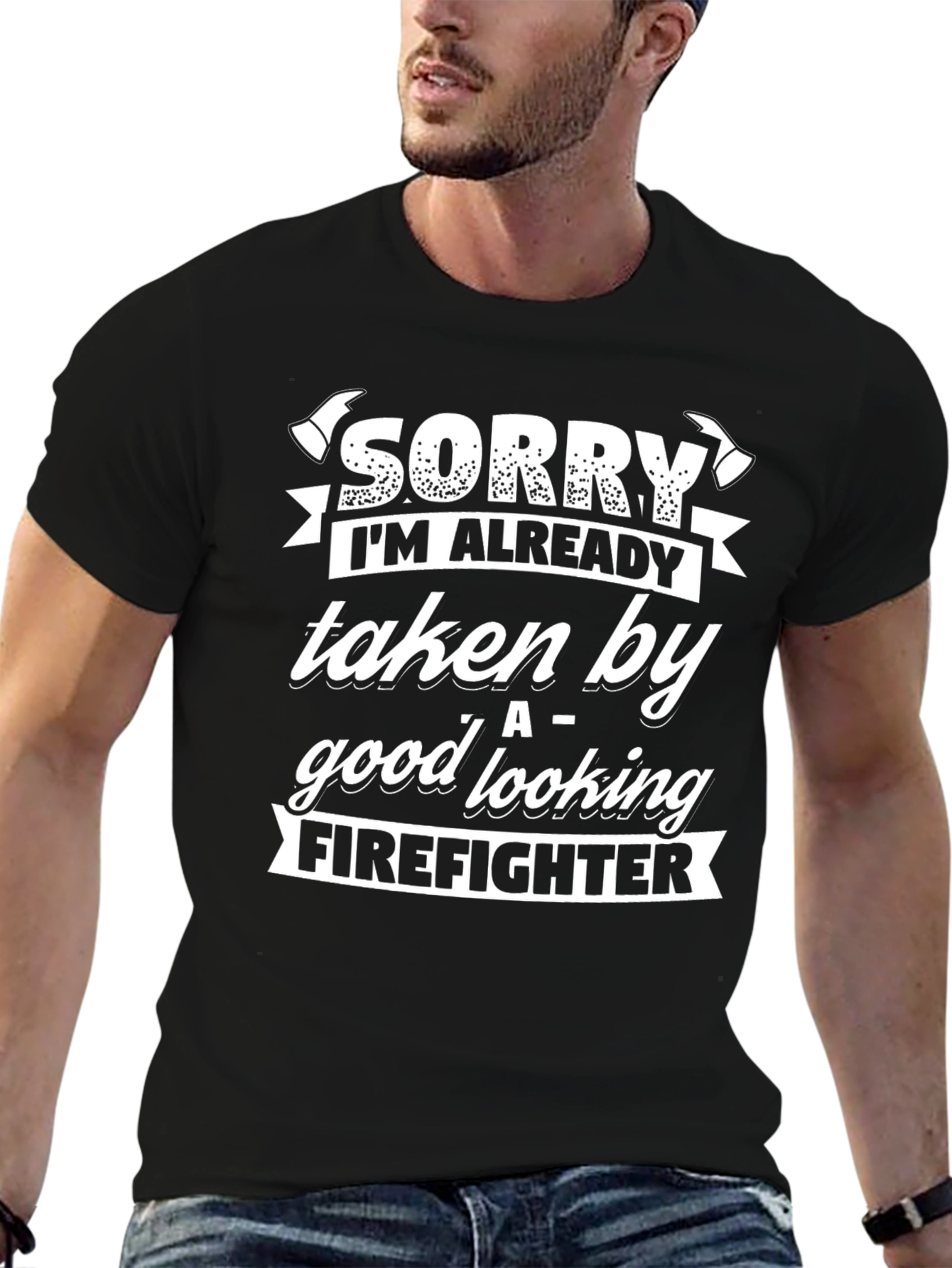 Black Funny Firefighter Taken T-Shirt Gift view 6