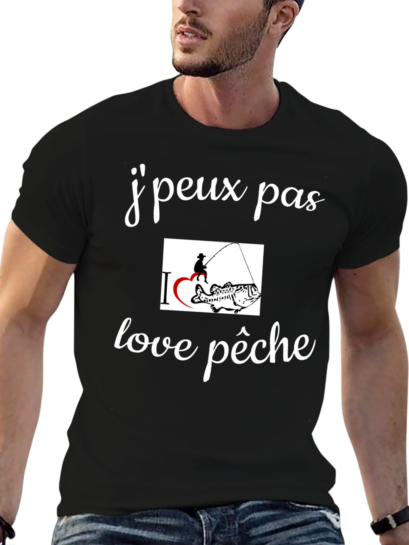 Fishing T-Shirt - "J'peux pas love pêche"  Graphic Tee - 6