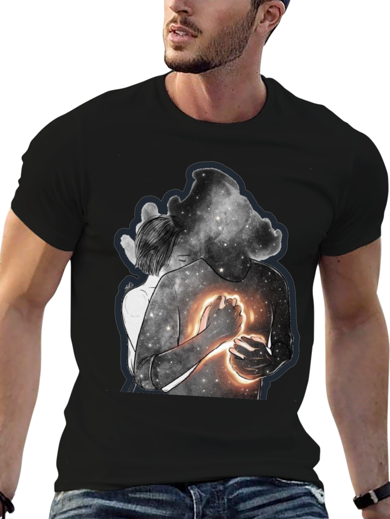 Celestial Embrace Graphic Tee - Modern Art Shirt - 6