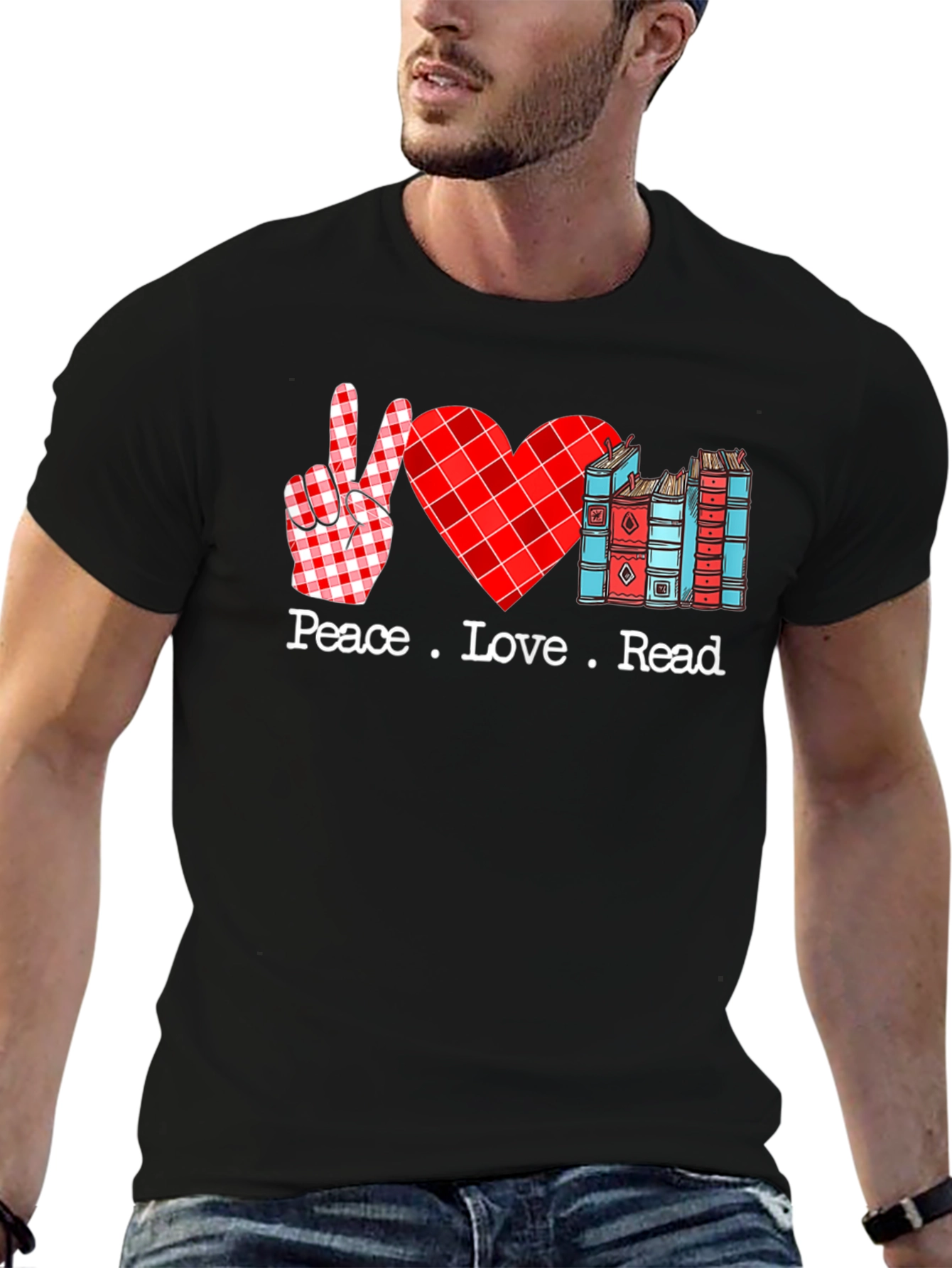 Black Peace Love Read Graphic Tee view 6