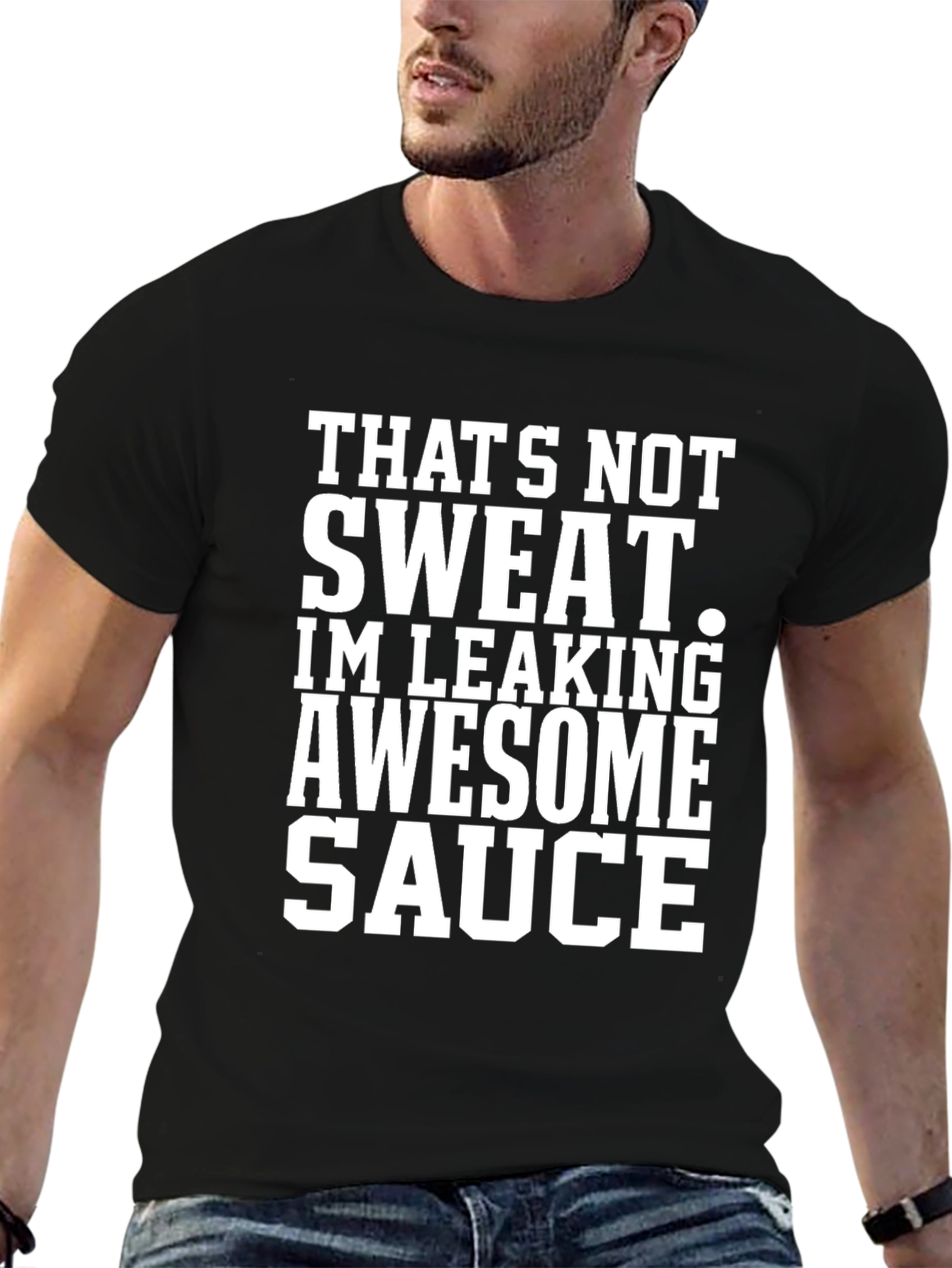 Black Awesome Sauce Humor T-Shirt view 6