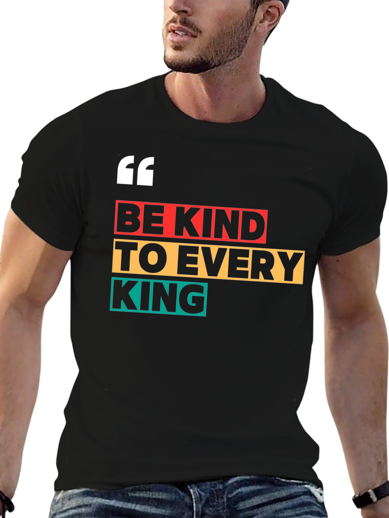 Black Be Kind To Every King Black Graphic Tee view 6