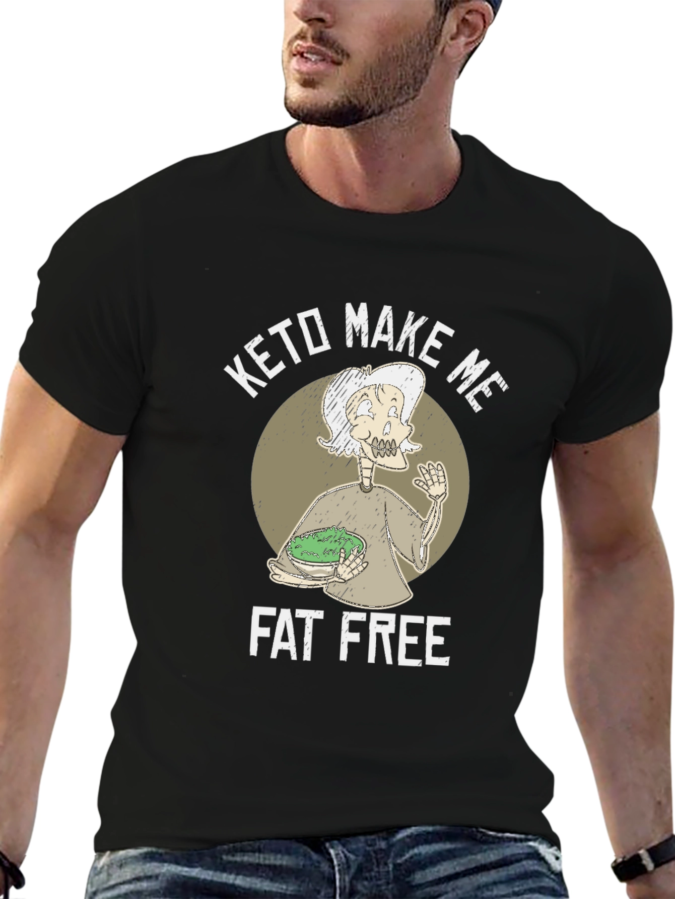 Black Keto Make Me Fat Free T-Shirt view 6
