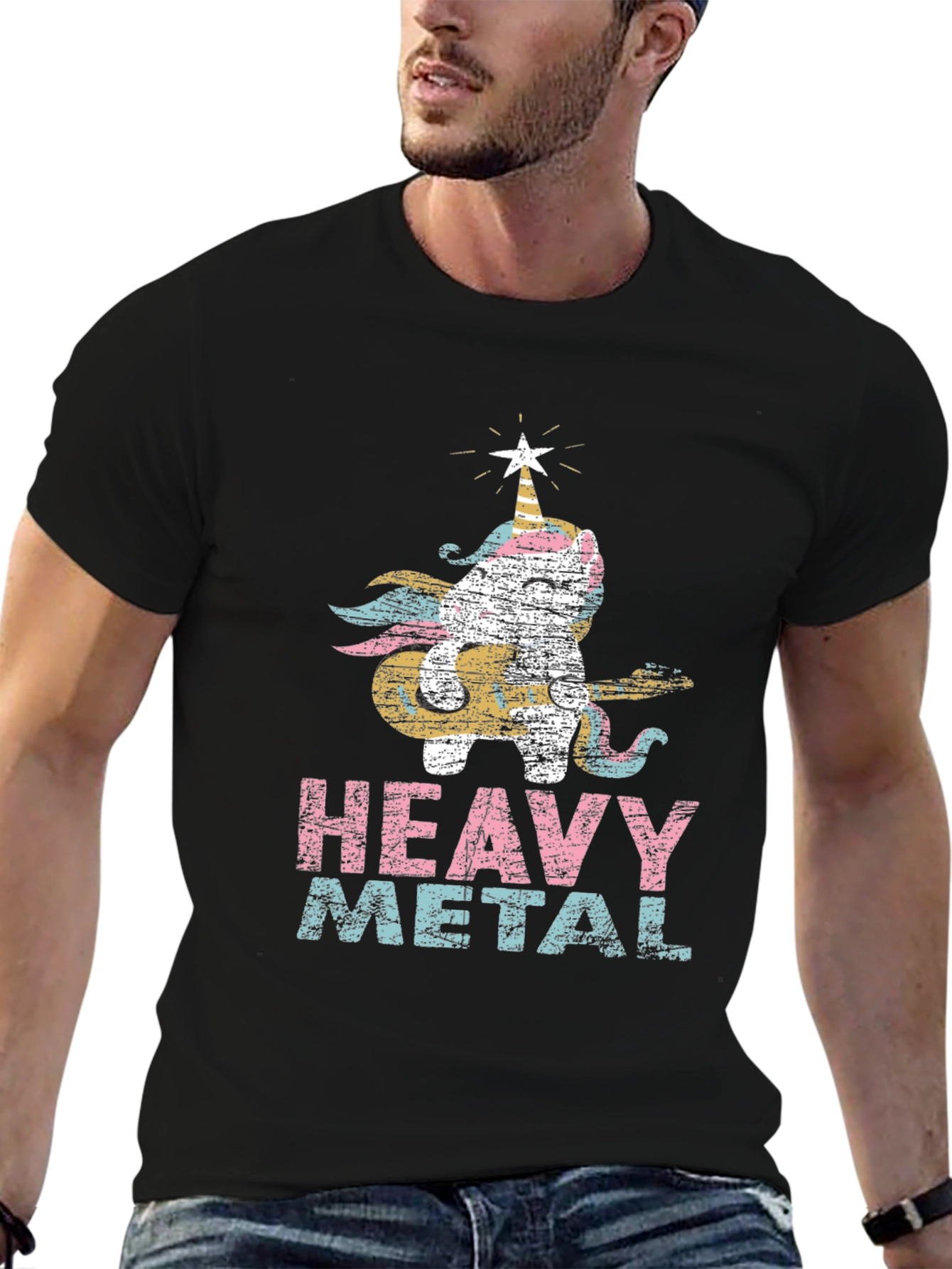 Black Unicorn Heavy Metal Graphic Tee view 6