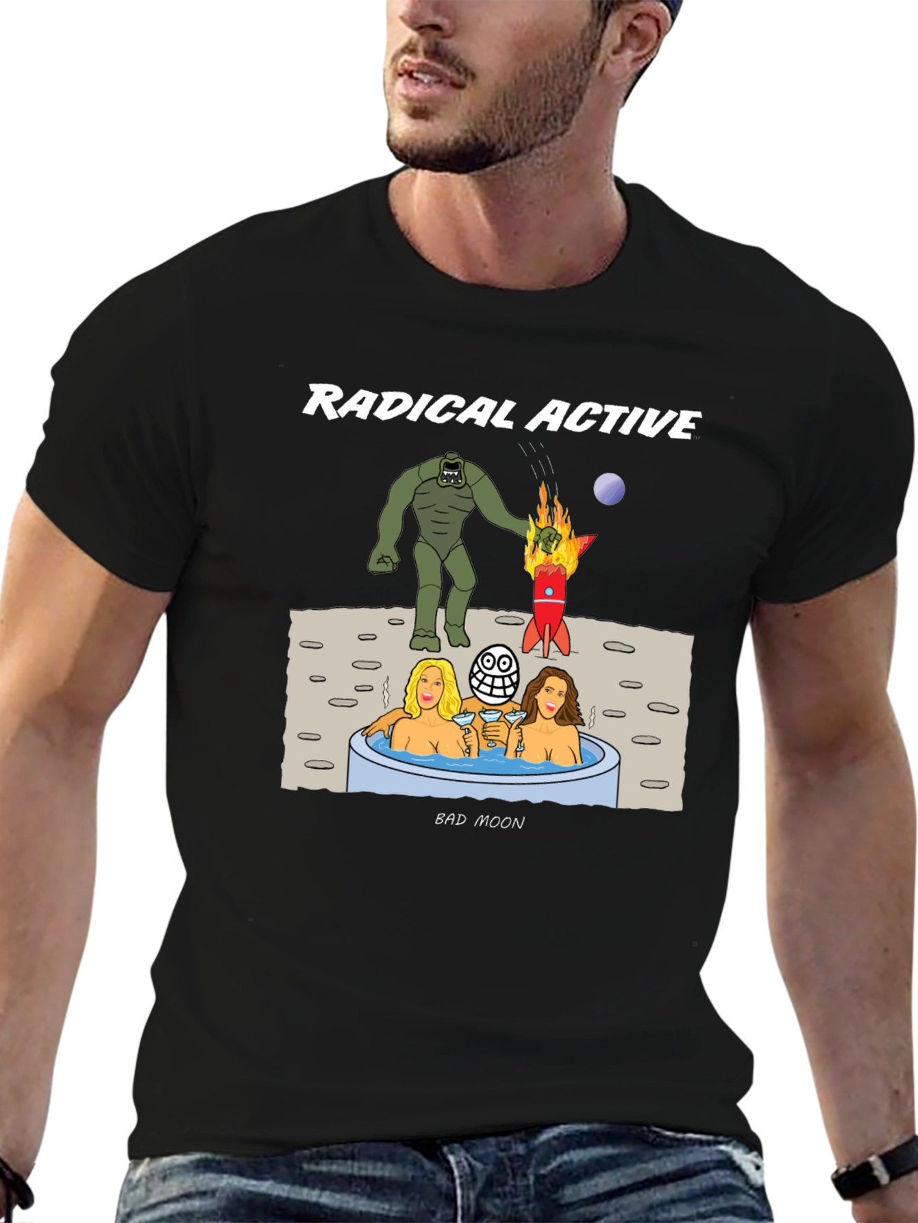 Black Radical Active Bad Moon T-Shirt view 6