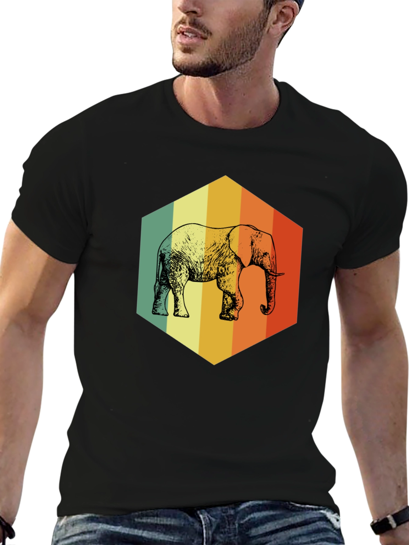 Retro Elephant Graphic T-Shirt - Men's - 6
