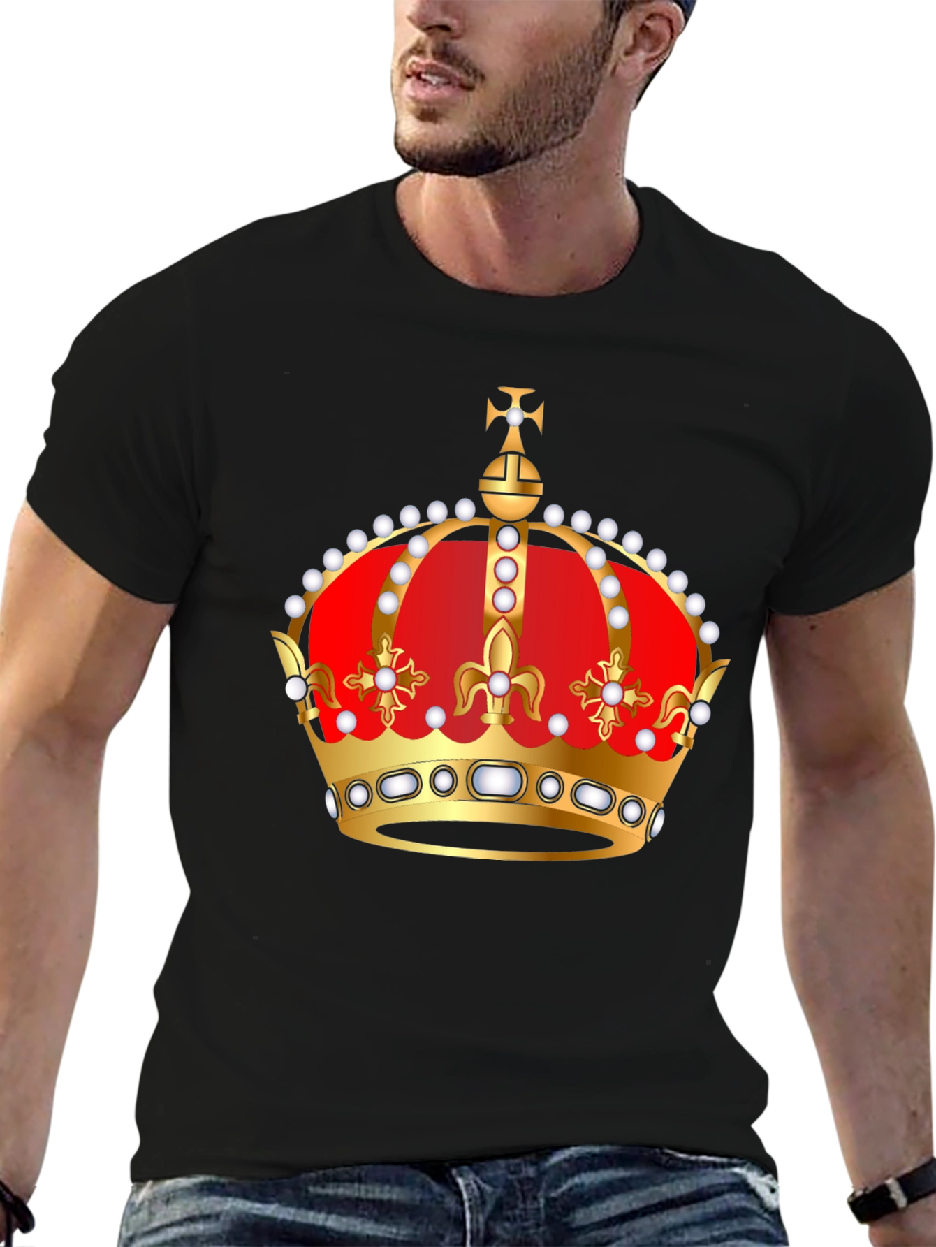 Black Crown Graphic Tee - Royal Style T-Shirt view 6