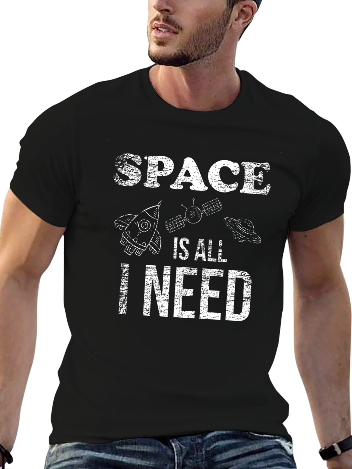 Black Space Is All I Need Graphic T-Shirt view 6