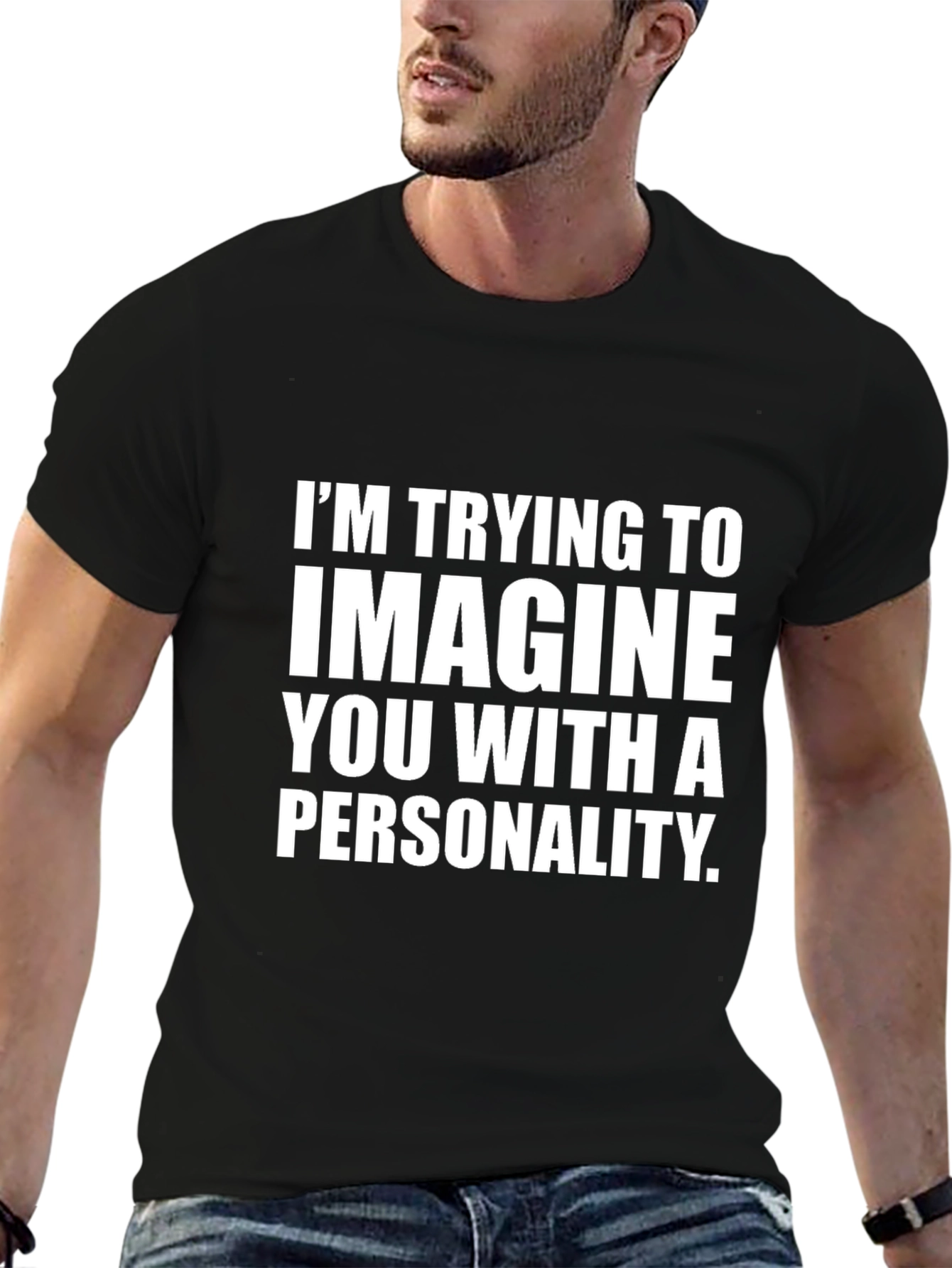 Black Sarcastic Personality Graphic Novelty T-Shirt view 6
