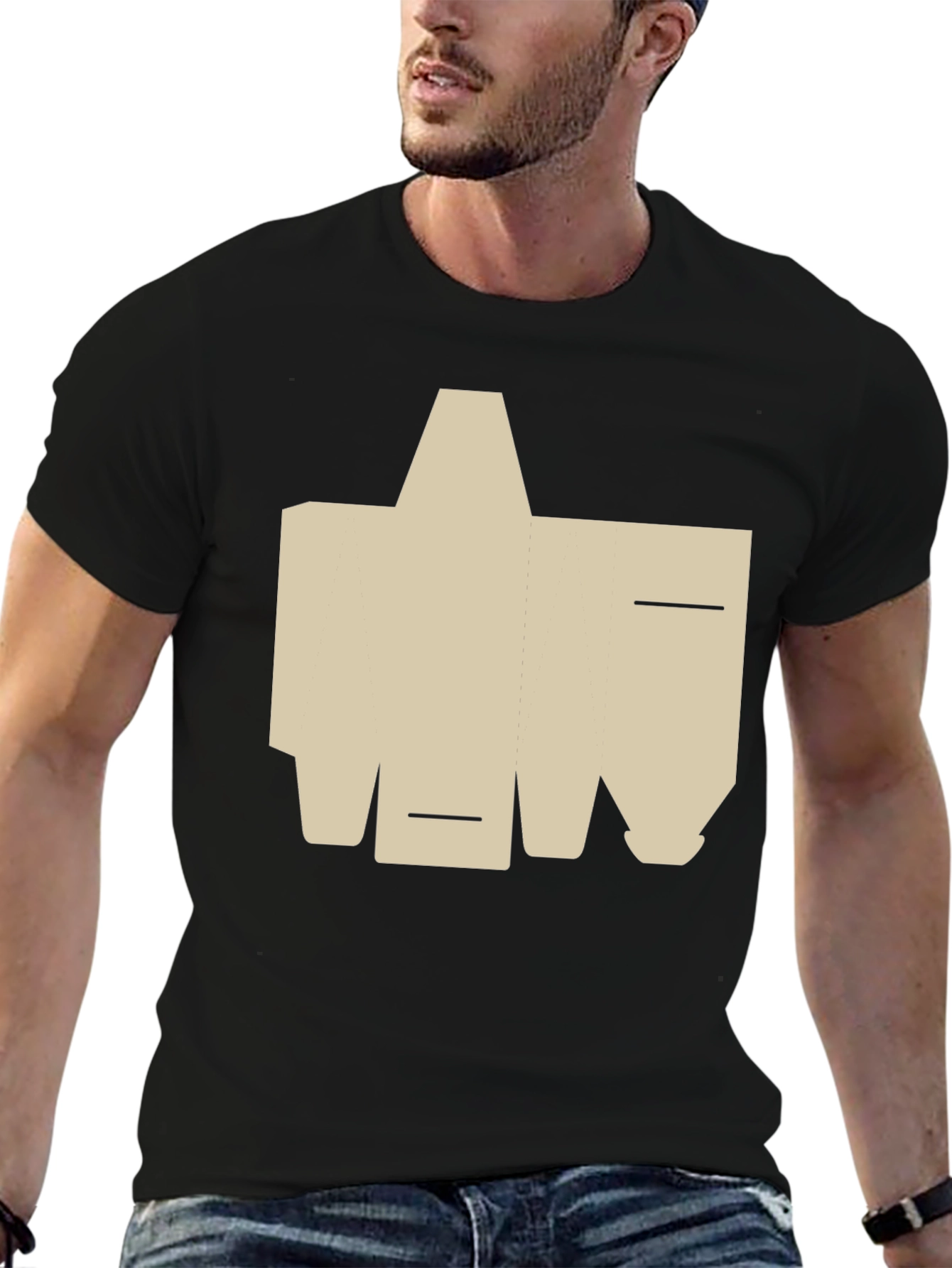 Black Abstract Graphic Tee - Unique Black Shirt view 6