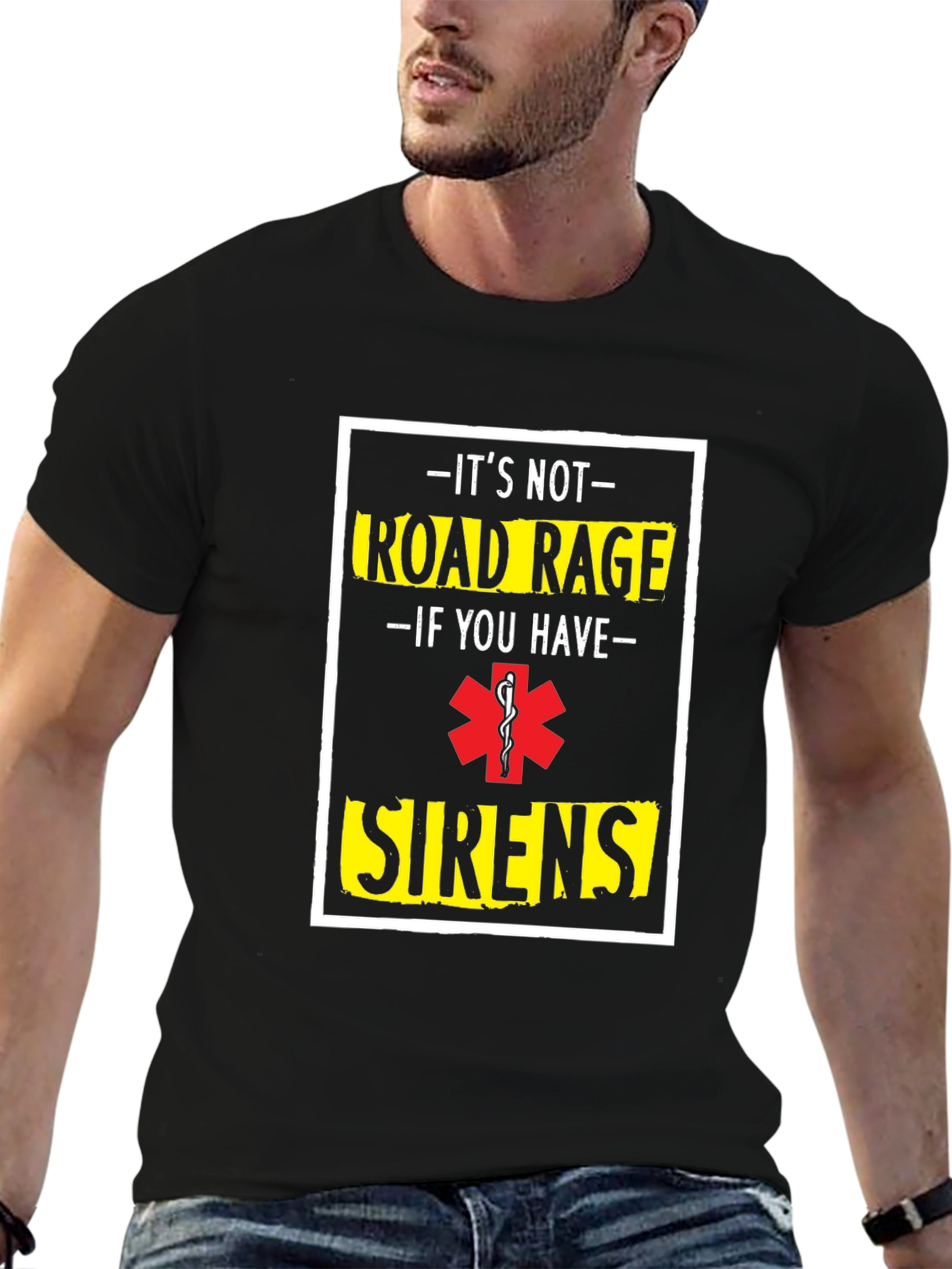Black Road Rage Sirens T-Shirt view 6