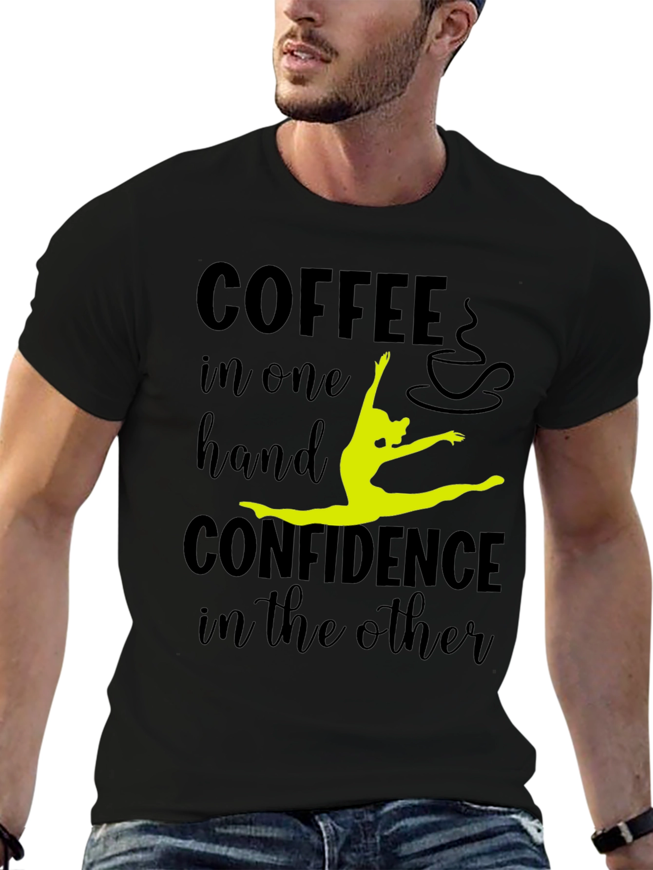 Black Coffee & Confidence Graphic Tee - Black view 6