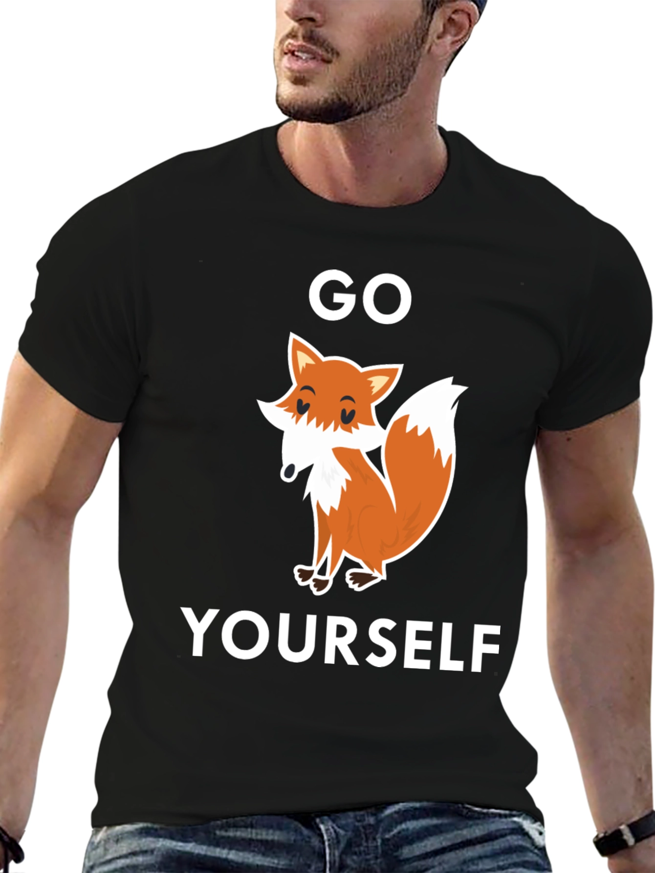 Black Go Fox Yourself Graphic T-Shirt view 6