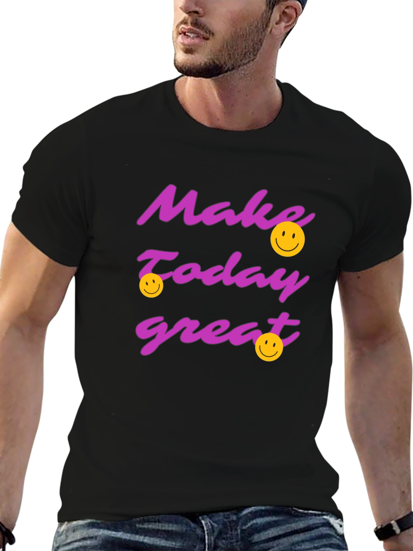 Black Make Today Great Graphic T-Shirt - Black view 6
