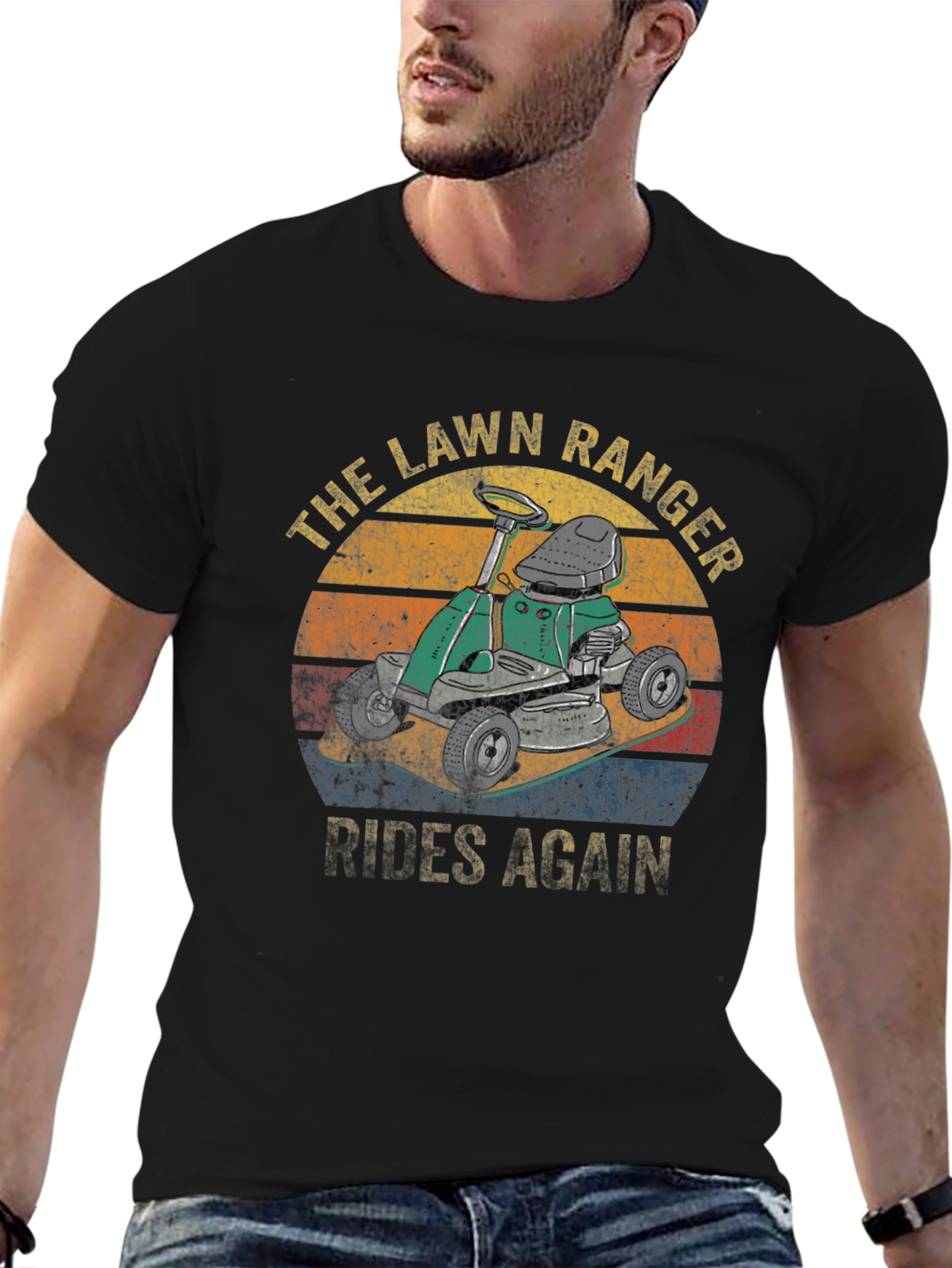 Black The Lawn Ranger T-Shirt - Rides Again Graphic Tee view 6
