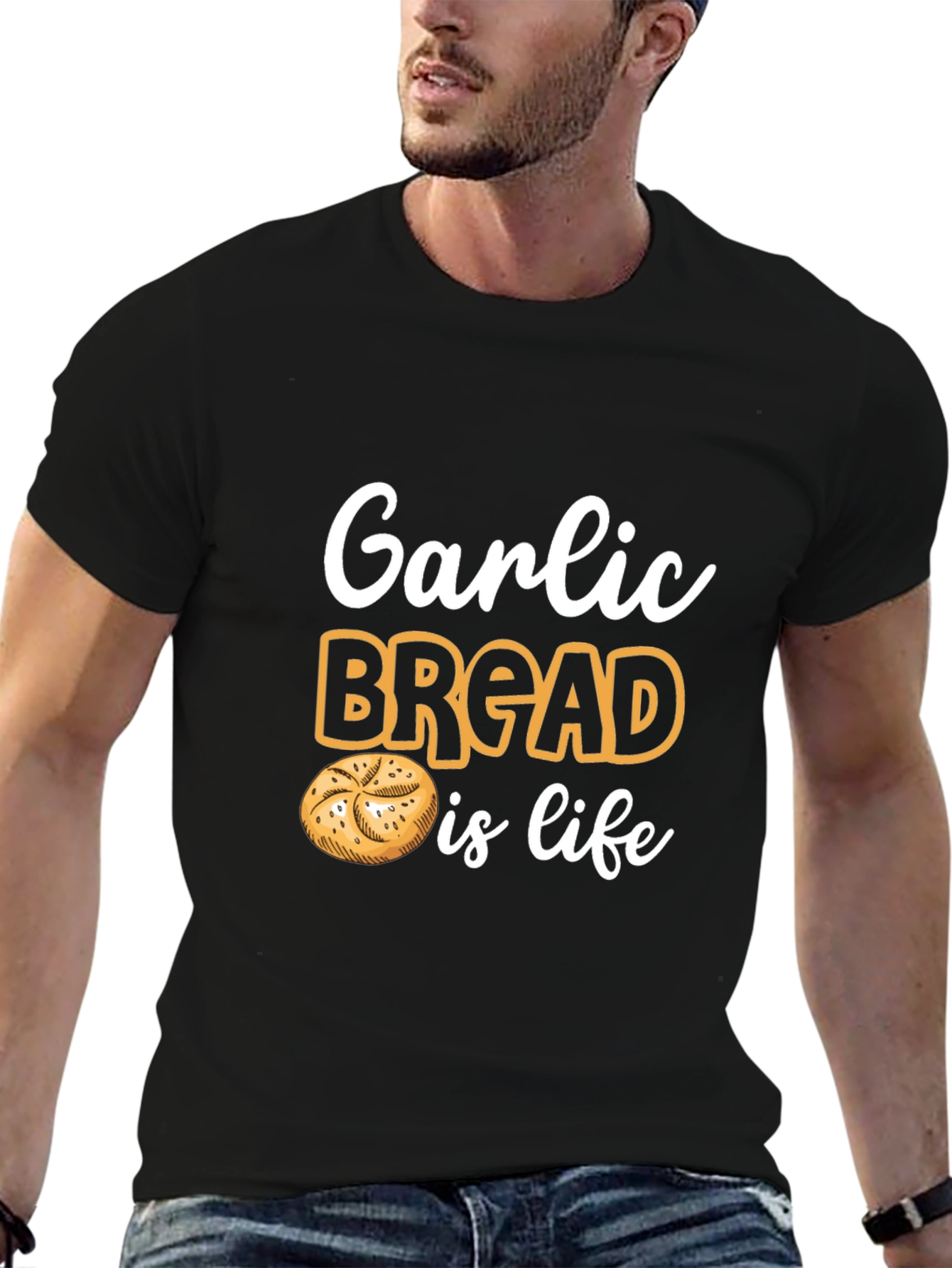 Black Garlic Bread is Life Graphic Tee - Soft Cotton Blend view 6