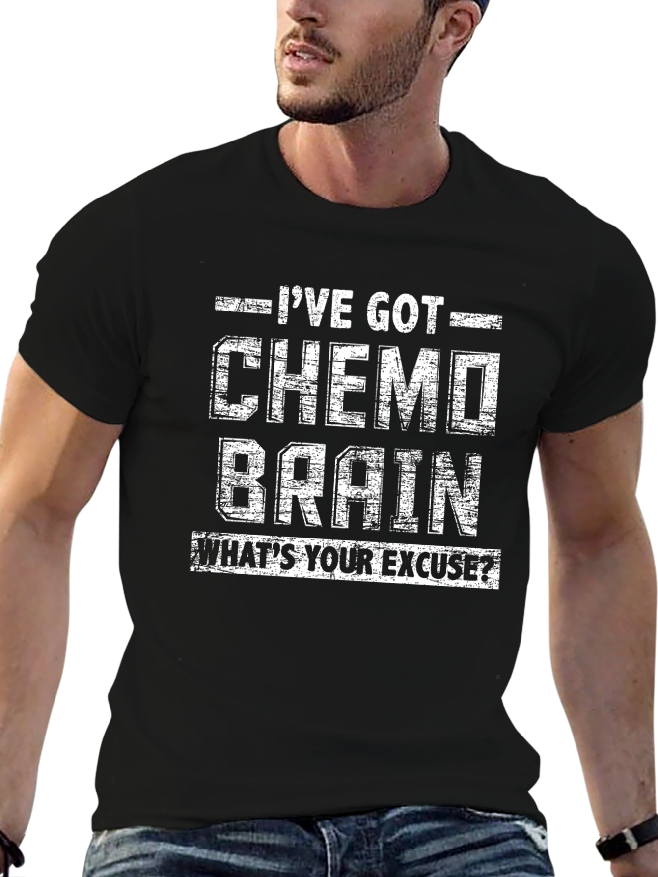 Black I've Got Chemo Brain Funny T-Shirt view 6