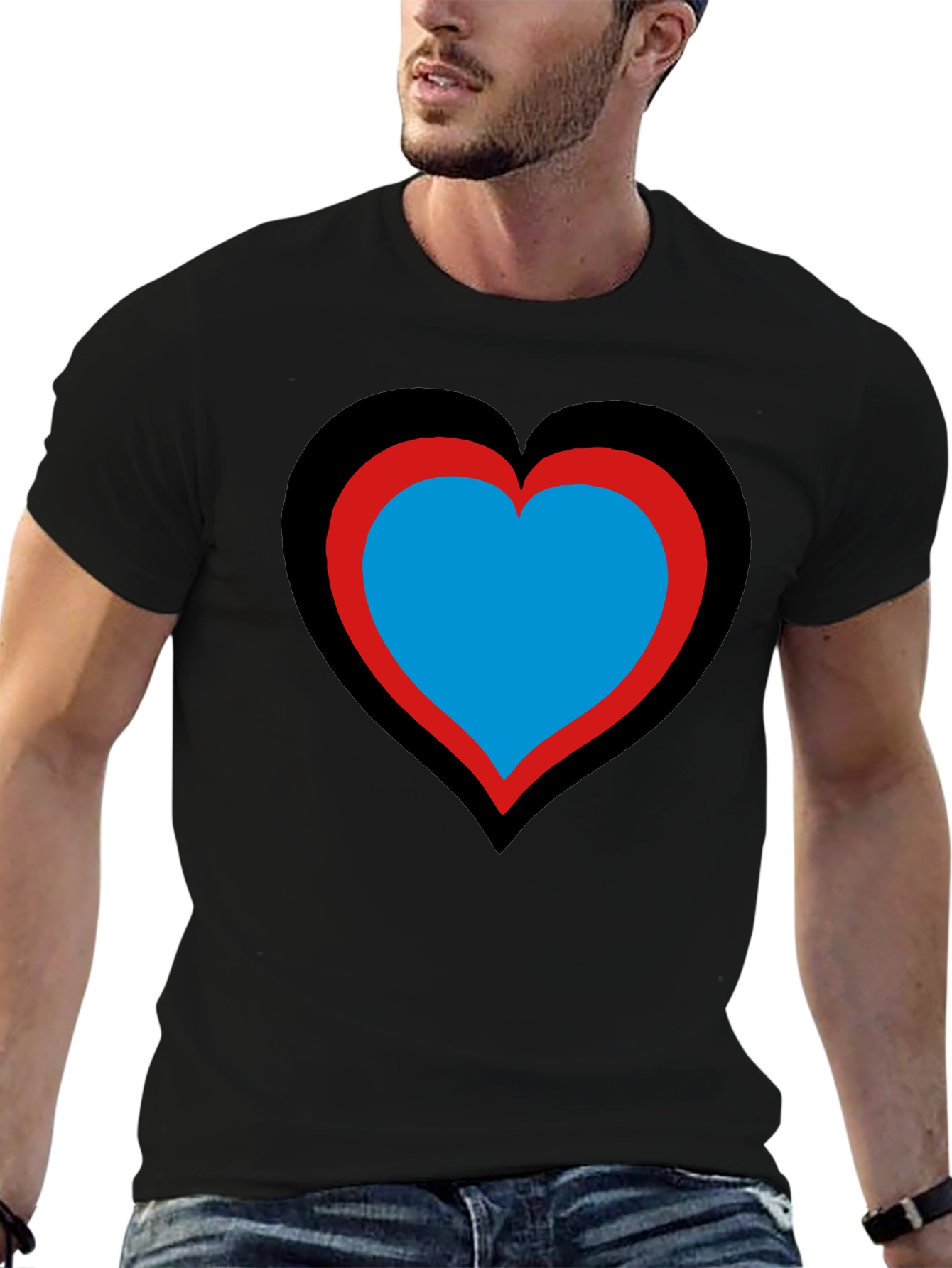 Black Heart Design Black T-Shirt: Bold & Unique! view 6