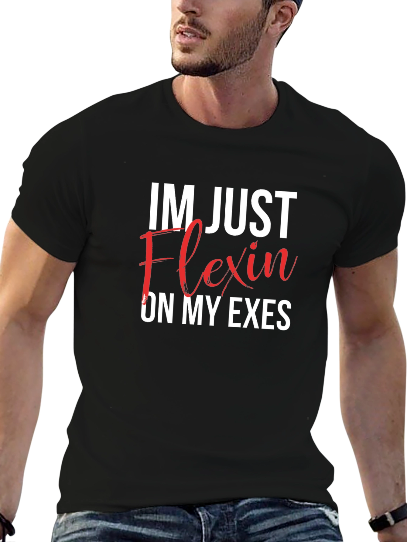 Black Flexin' On My Exes Graphic Tee - Black view 6