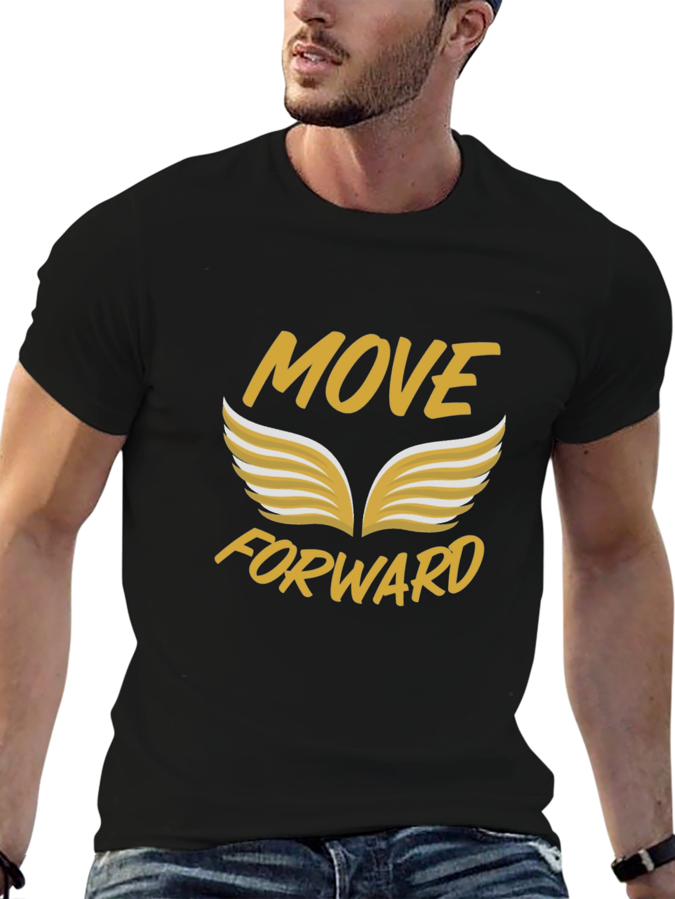 Black Move Forward Graphic Tee view 6