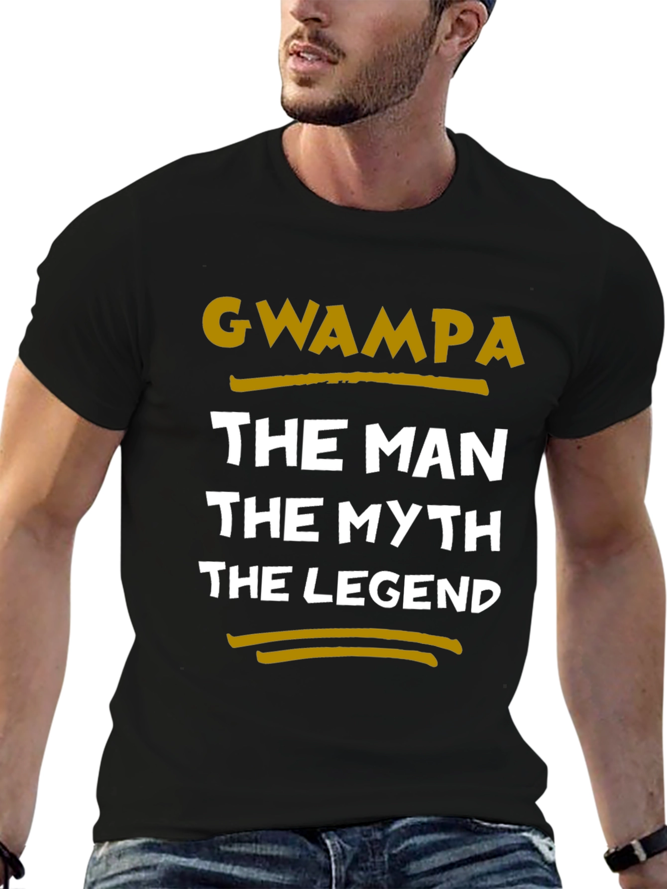 Gwampa The Man The Myth The Legend Black T-Shirt - 6