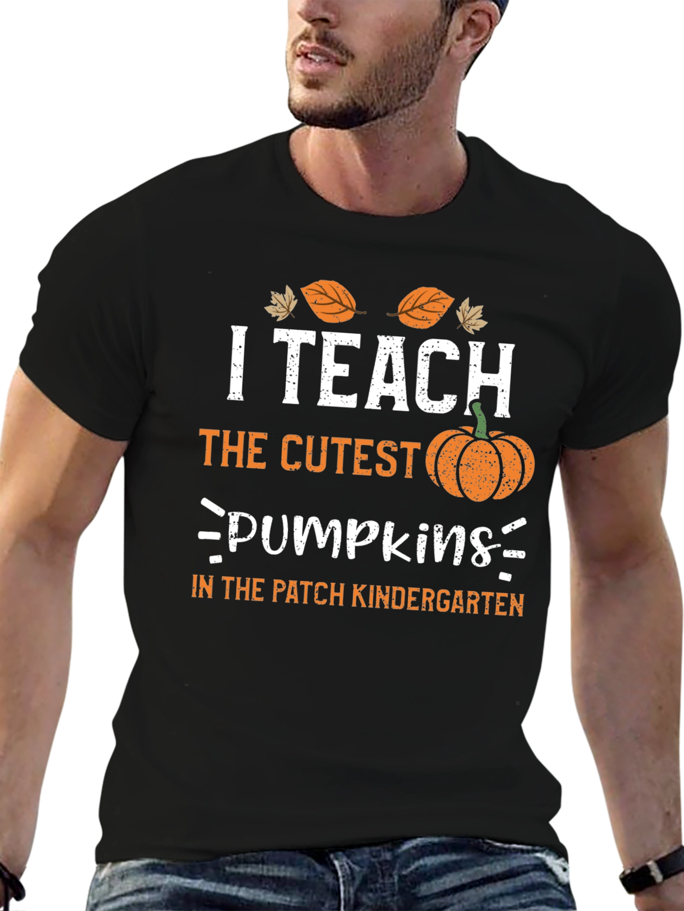 Black I Teach The Cutest Pumpkins Teacher T-Shirt view 6