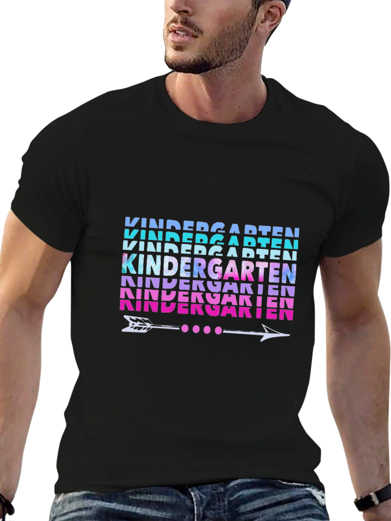 Black Kindergarten Arrow Graphic Tee view 6