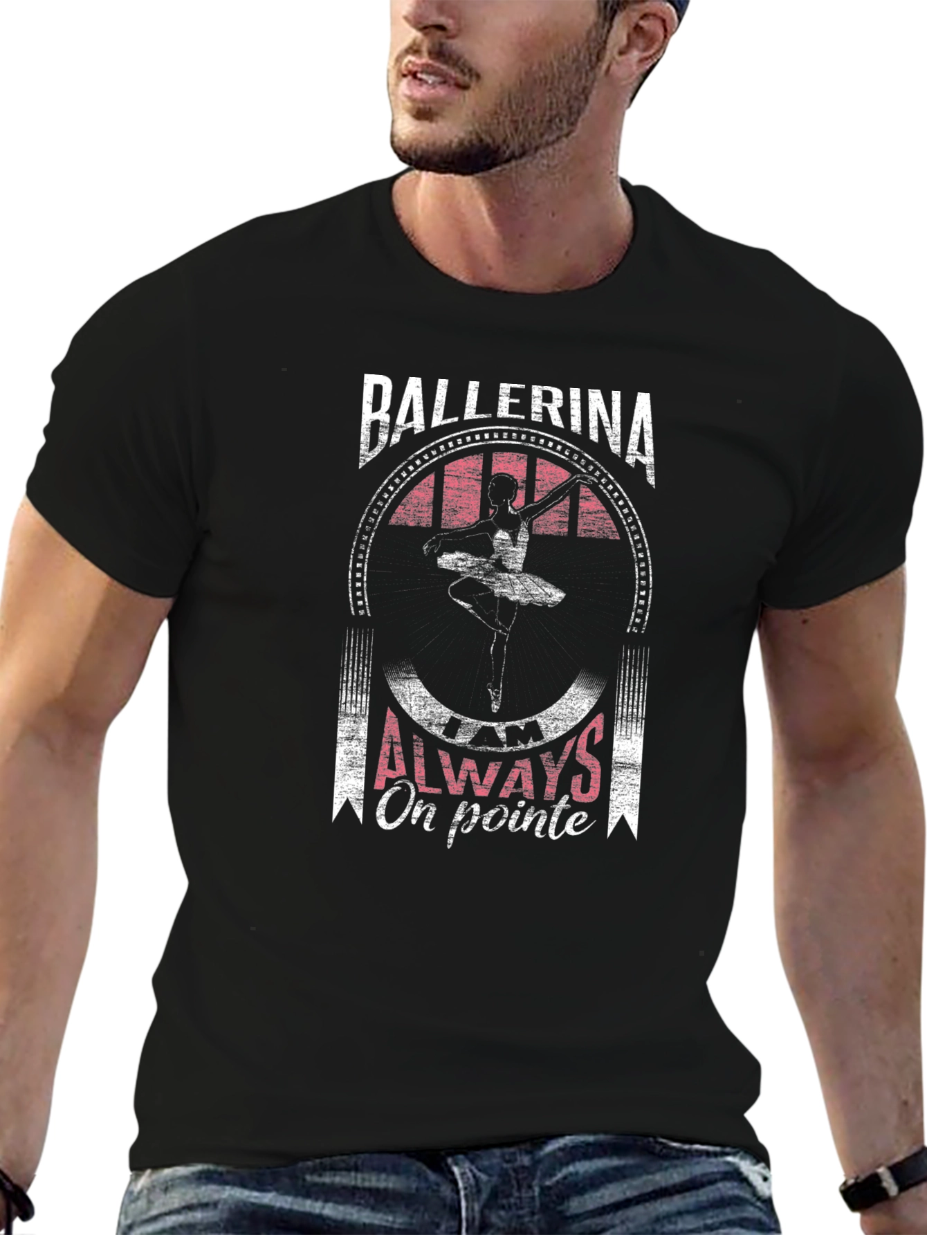Black Ballerina Always On Pointe Black T-Shirt view 6