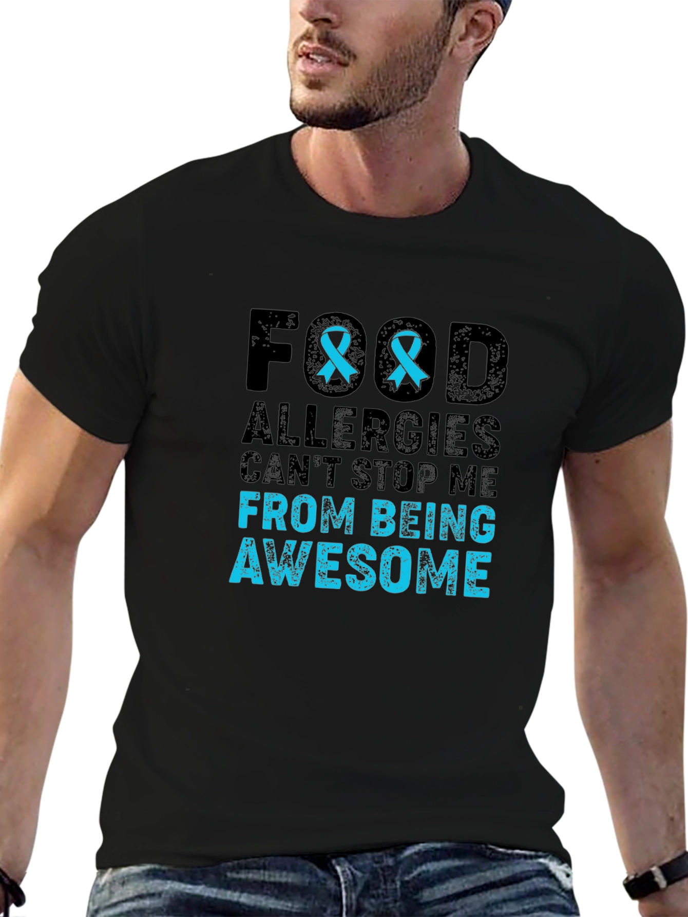 Black Food Allergies Awareness T-Shirt - Awesome! view 6