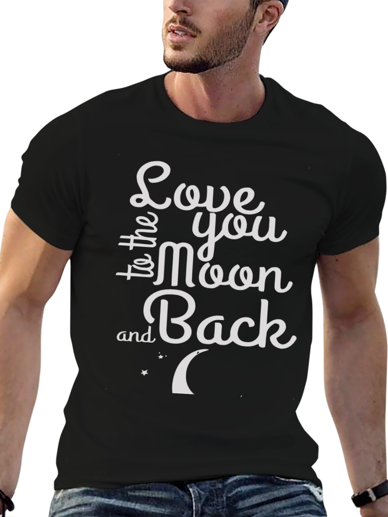 Black Love You to the Moon and Back Graphic Tee view 6