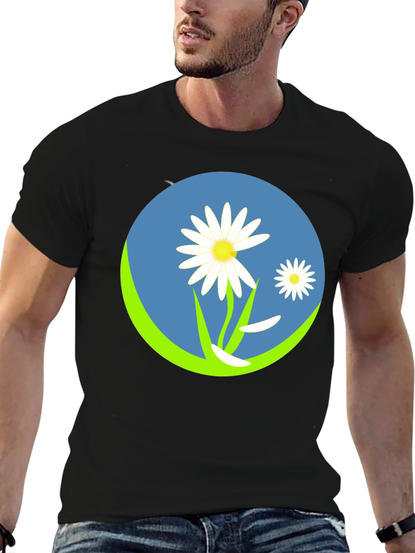 Daisy Circle Graphic Tee - Black - 6