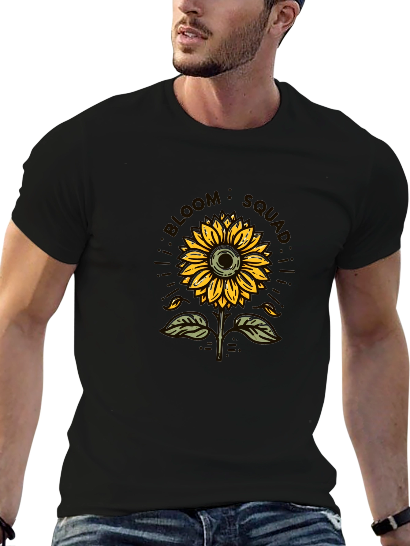 Black Bloom Squad Sunflower Graphic Tee view 6