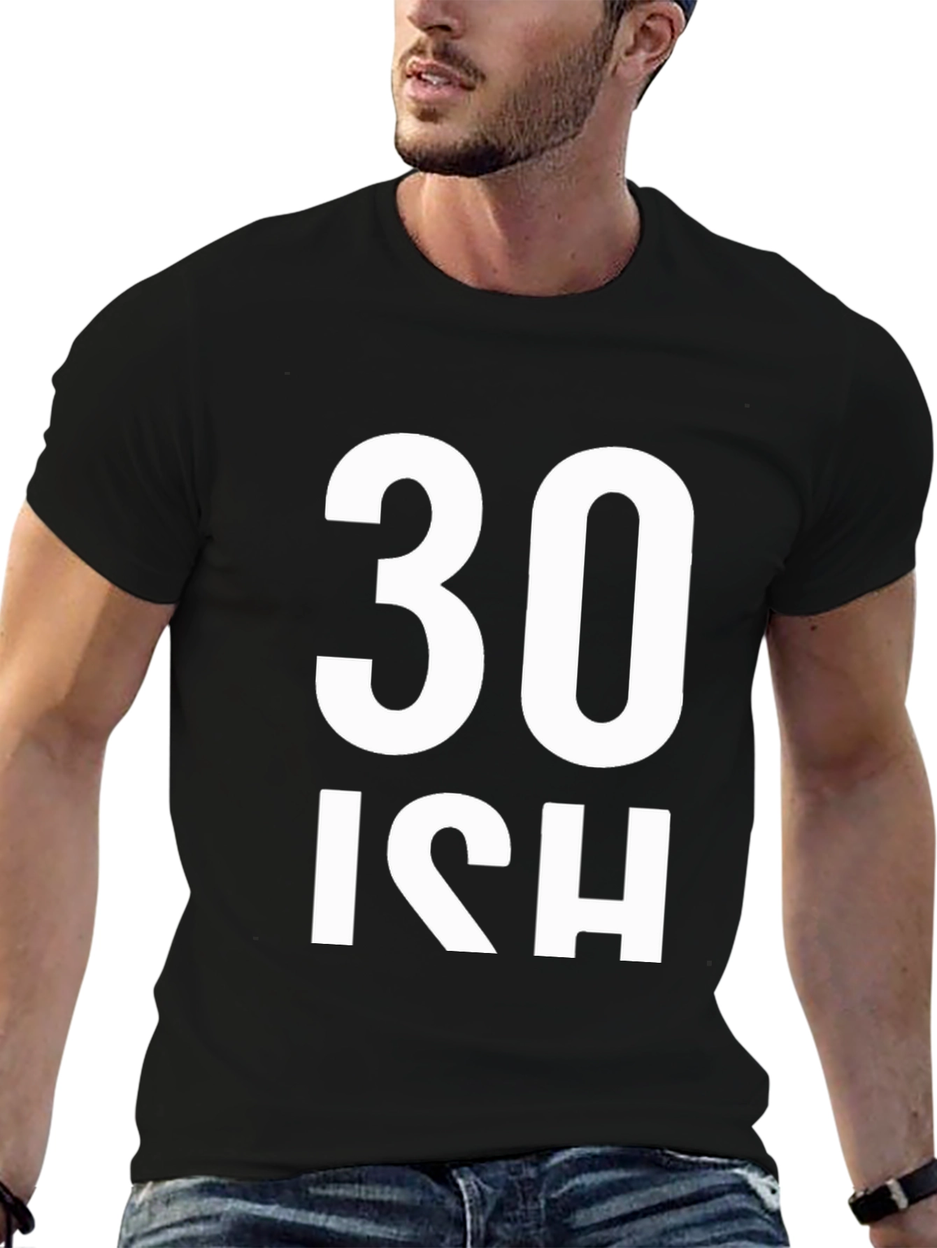 Black Funny 30ish Birthday T-Shirt view 6