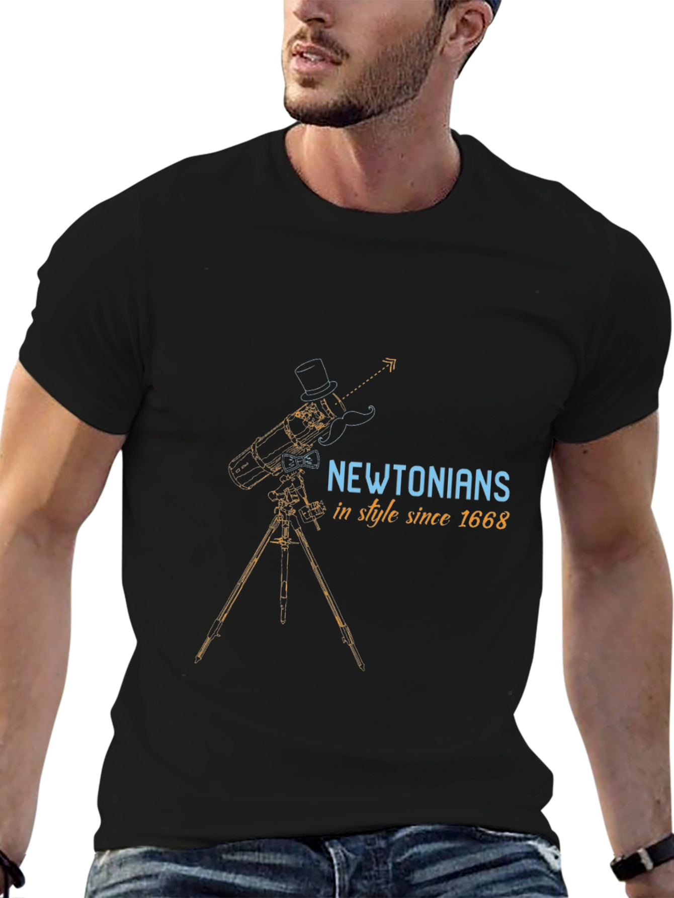 Black Newtonians Style Tee - Since 1668 - Black view 6