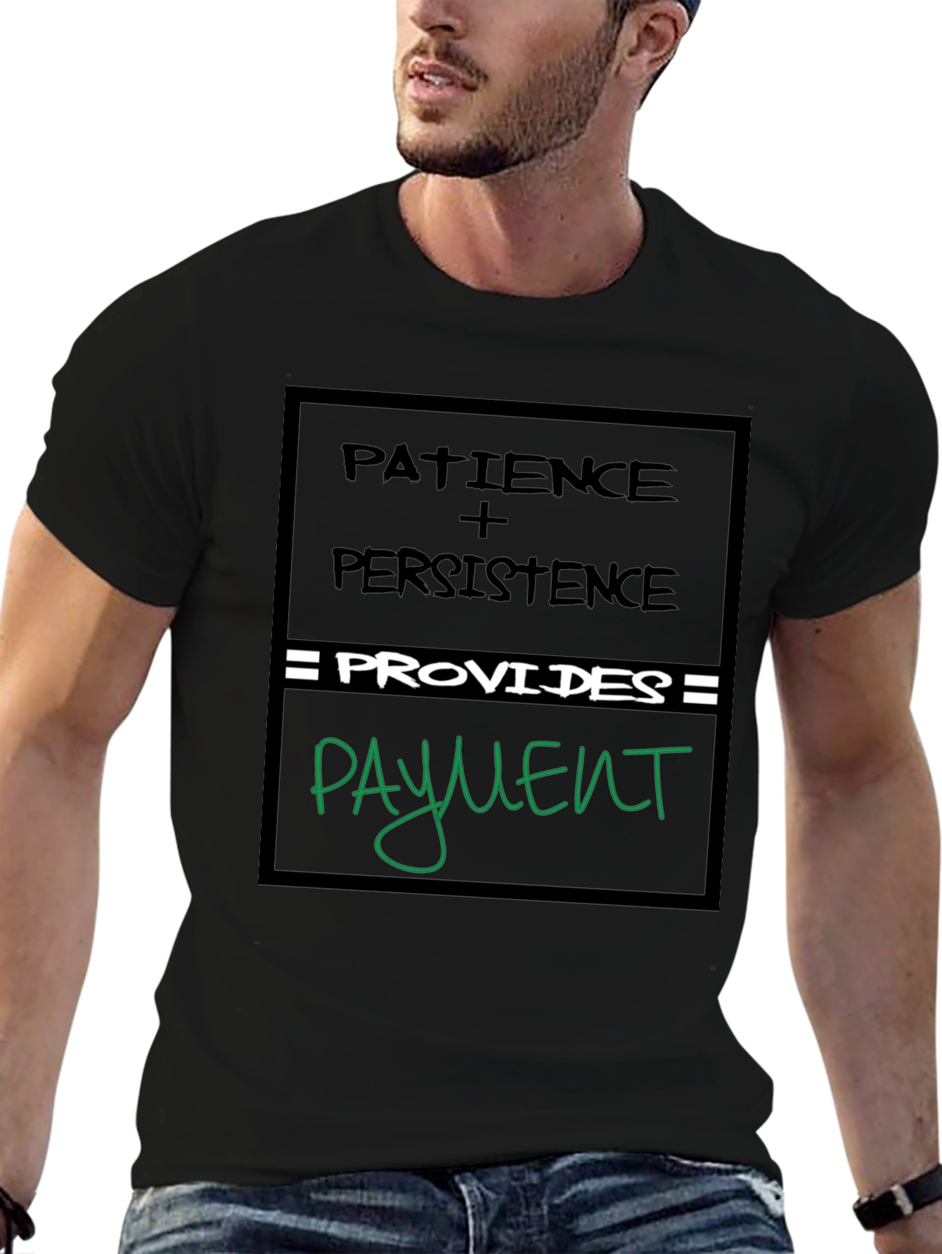 Black Patience & Persistence Graphic Tee view 6