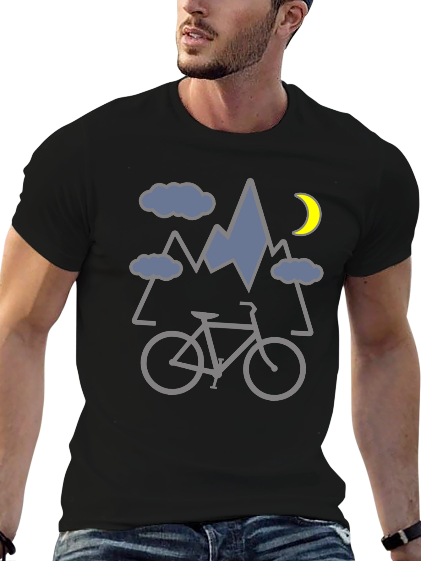 Black Mountain Bike Graphic Tee - Adventure Awaits view 6