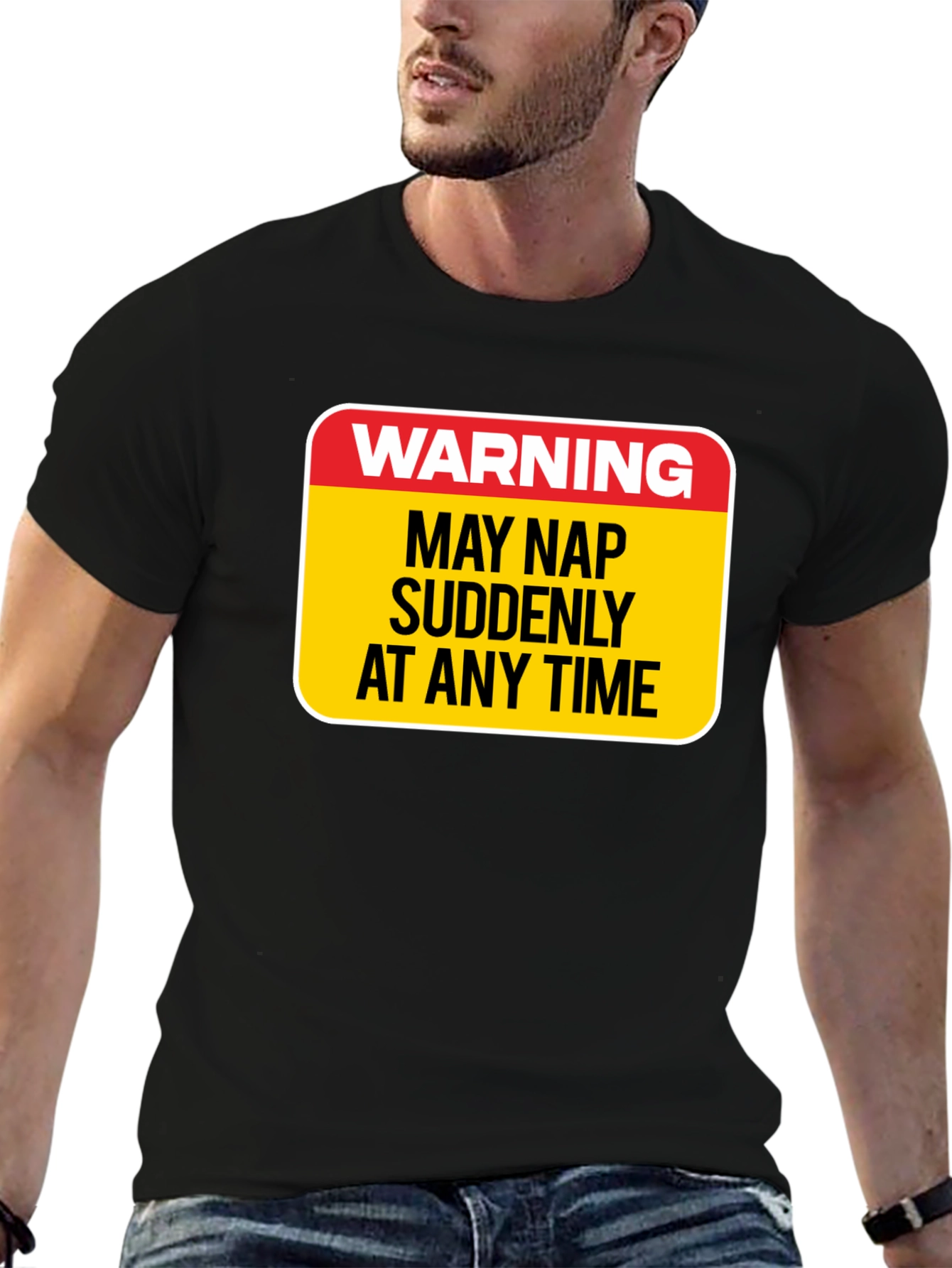 Black Warning: May Nap Suddenly T-Shirt view 6