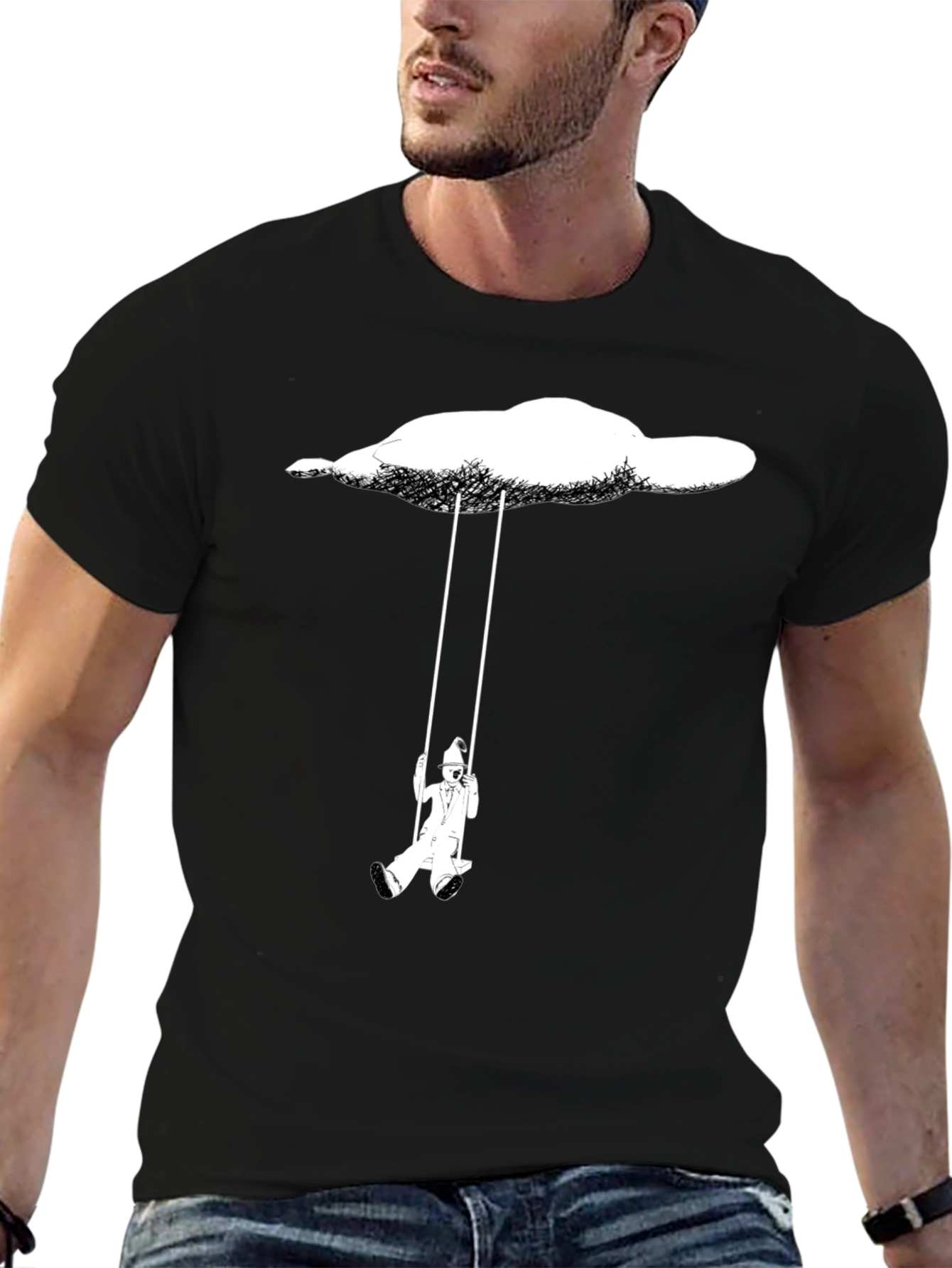 Black Cloud Swing Black T-Shirt view 6
