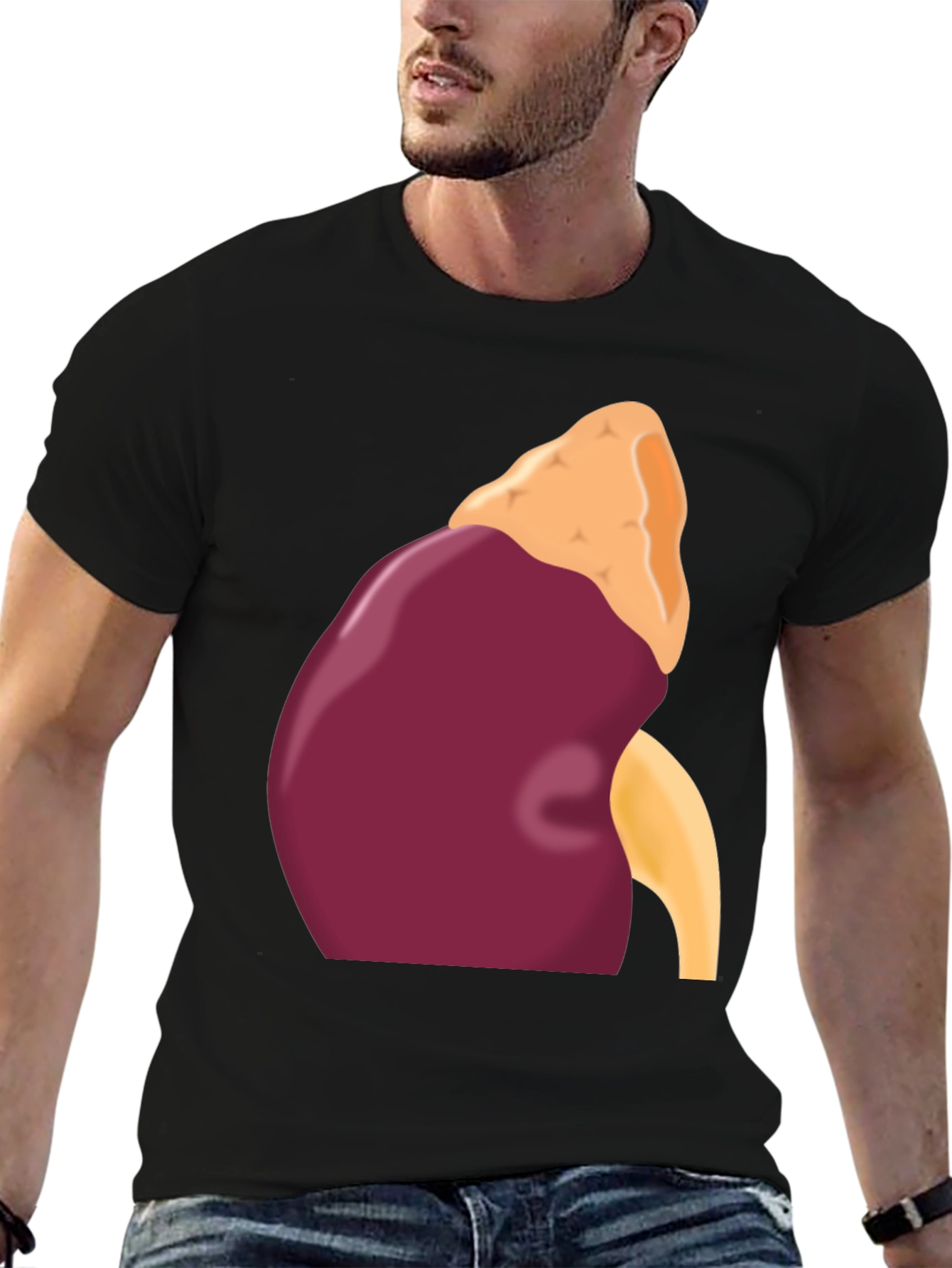 Black Kidney Graphic Black T-Shirt view 6