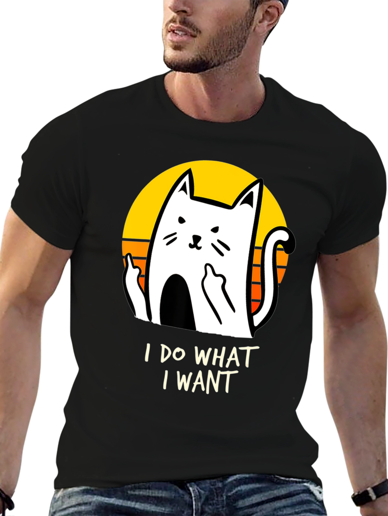 Black I Do What I Want Cat Graphic Tee view 6