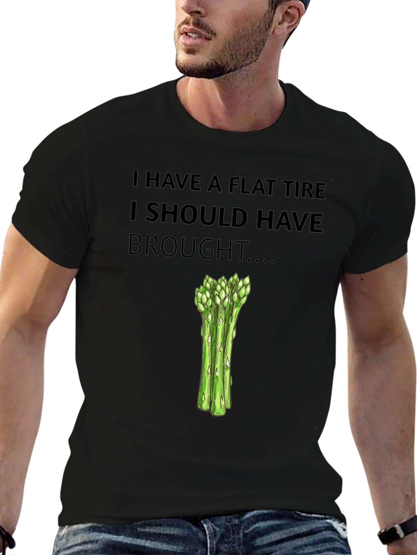 Black Flat Tire Asparagus T-Shirt Funny Car Mechanic view 6
